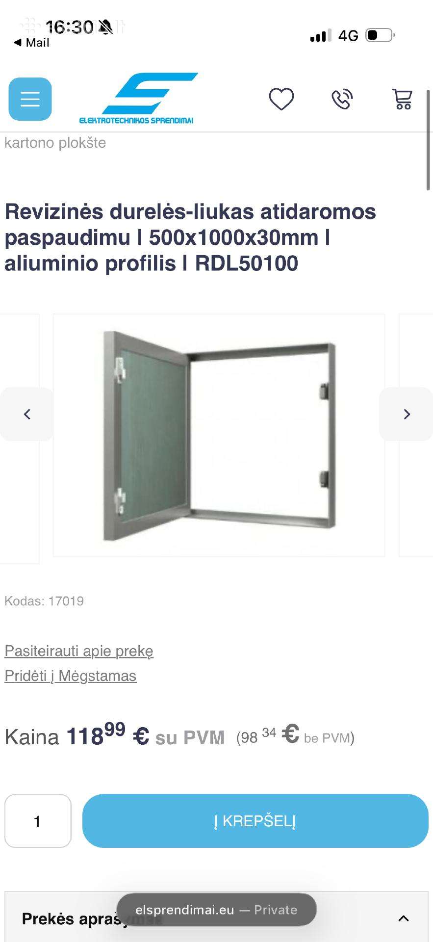 Revizinis liukas, revizinės durelės