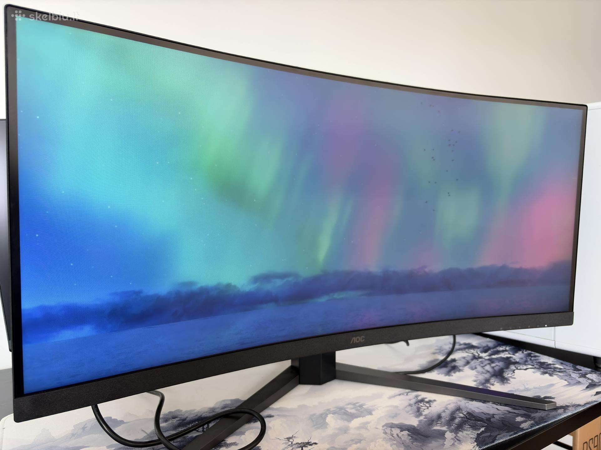 Aoc cu34g4 3440x1440p 180hz lenktas monitorius