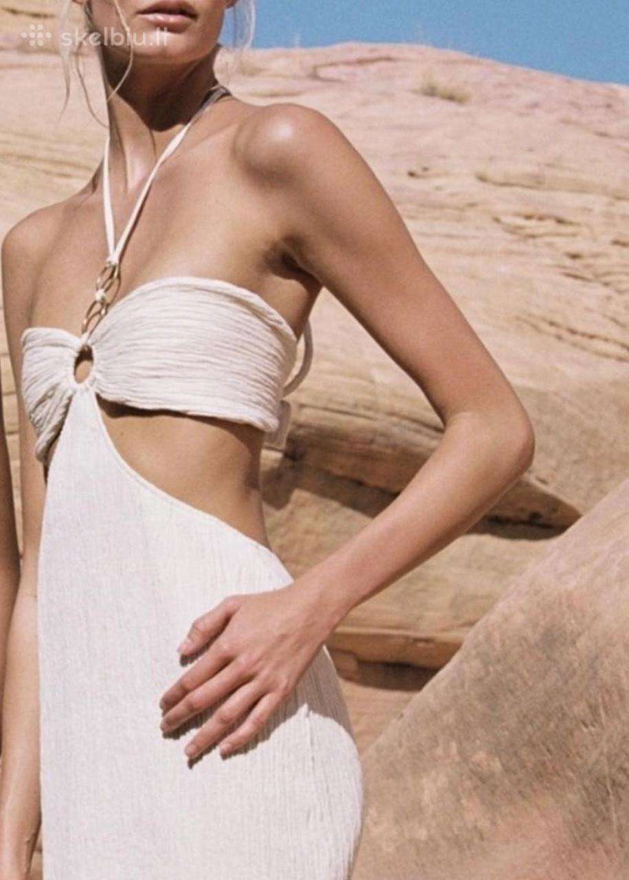 Savannah Morrow The Label kreminė maxi suknelė, XS