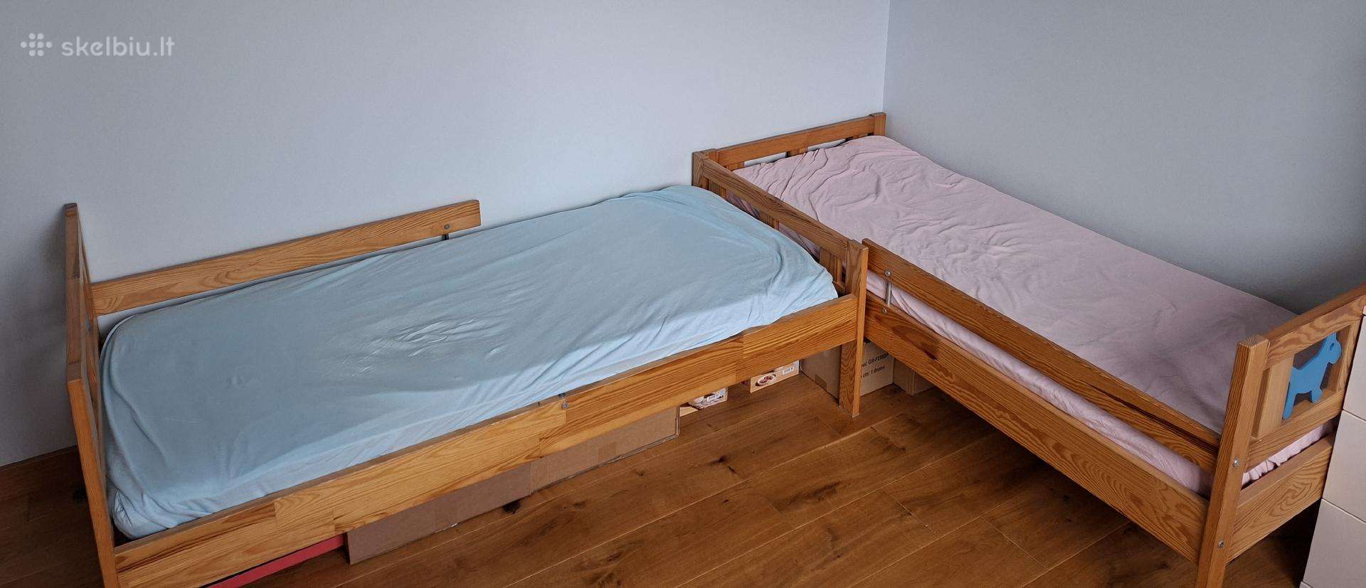 Dvi lovos paaugusiam vaikui, čiužiniai 70 ant 160