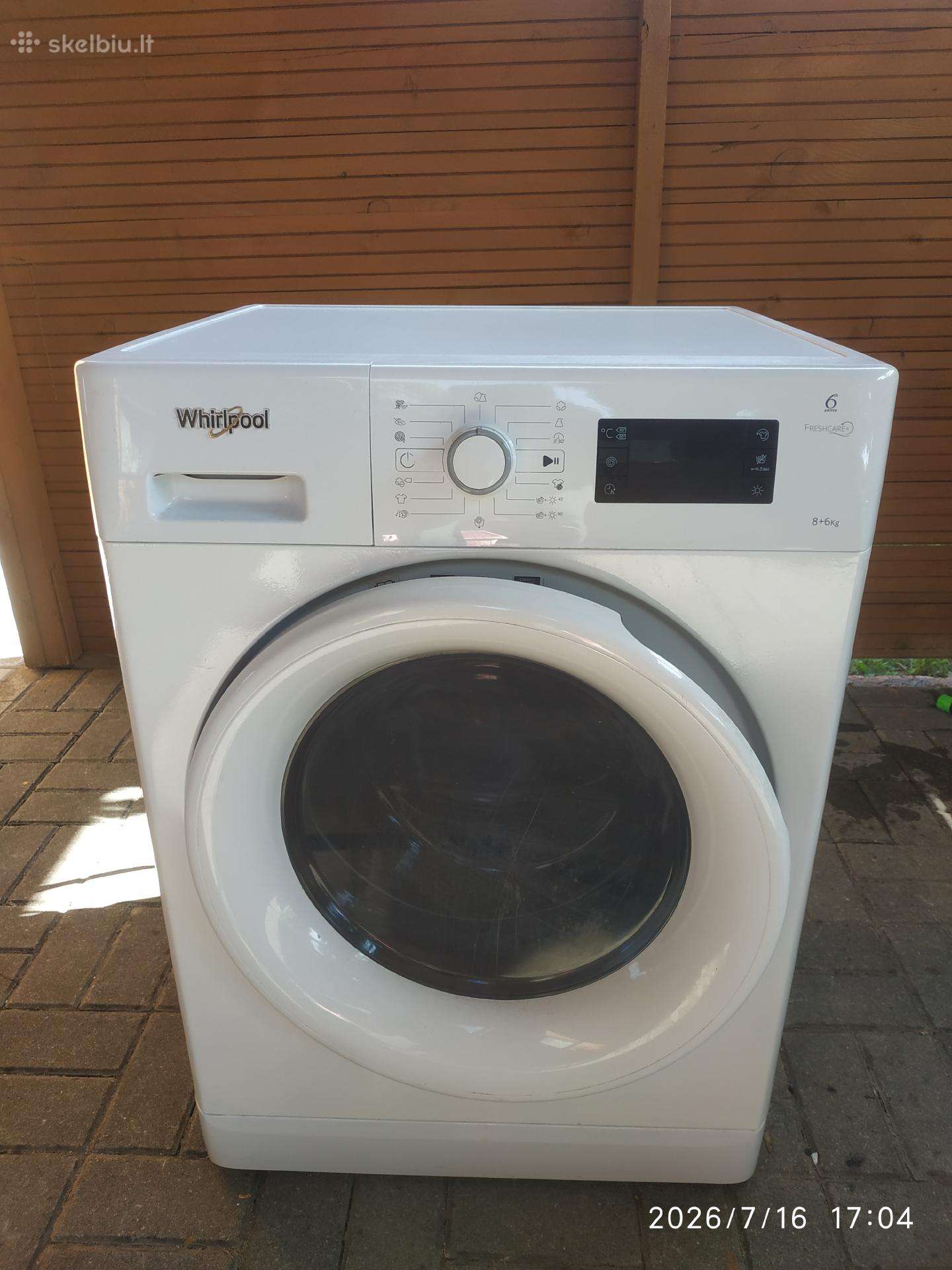 Whirlpool skalbylė džiovyklė 8+6 kg.