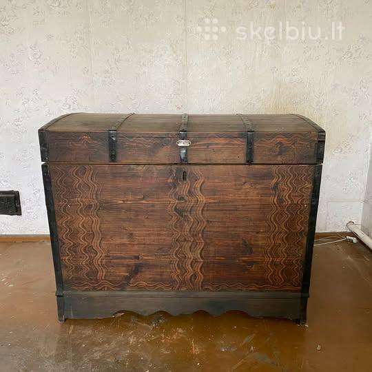 Autentiška medinė senovinė skrynia (rustic / vinta