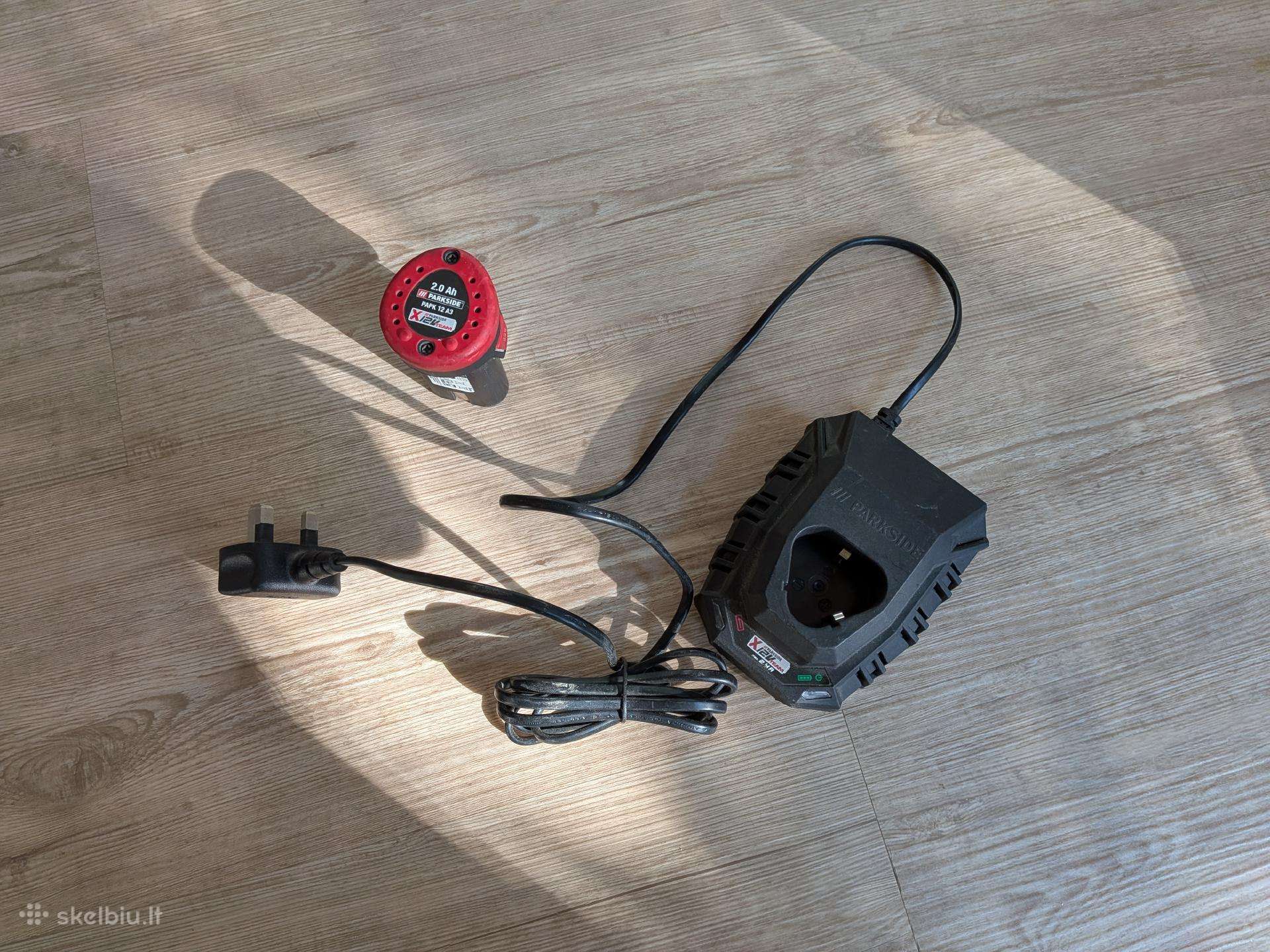 Parkside baterija ir pakrovejas 12v
