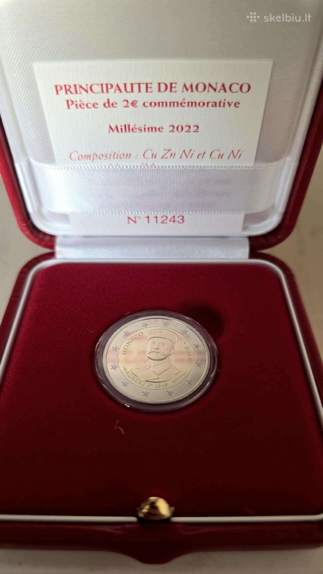 Proginė 2 eur moneta Monakas 2022 (Albertas I)