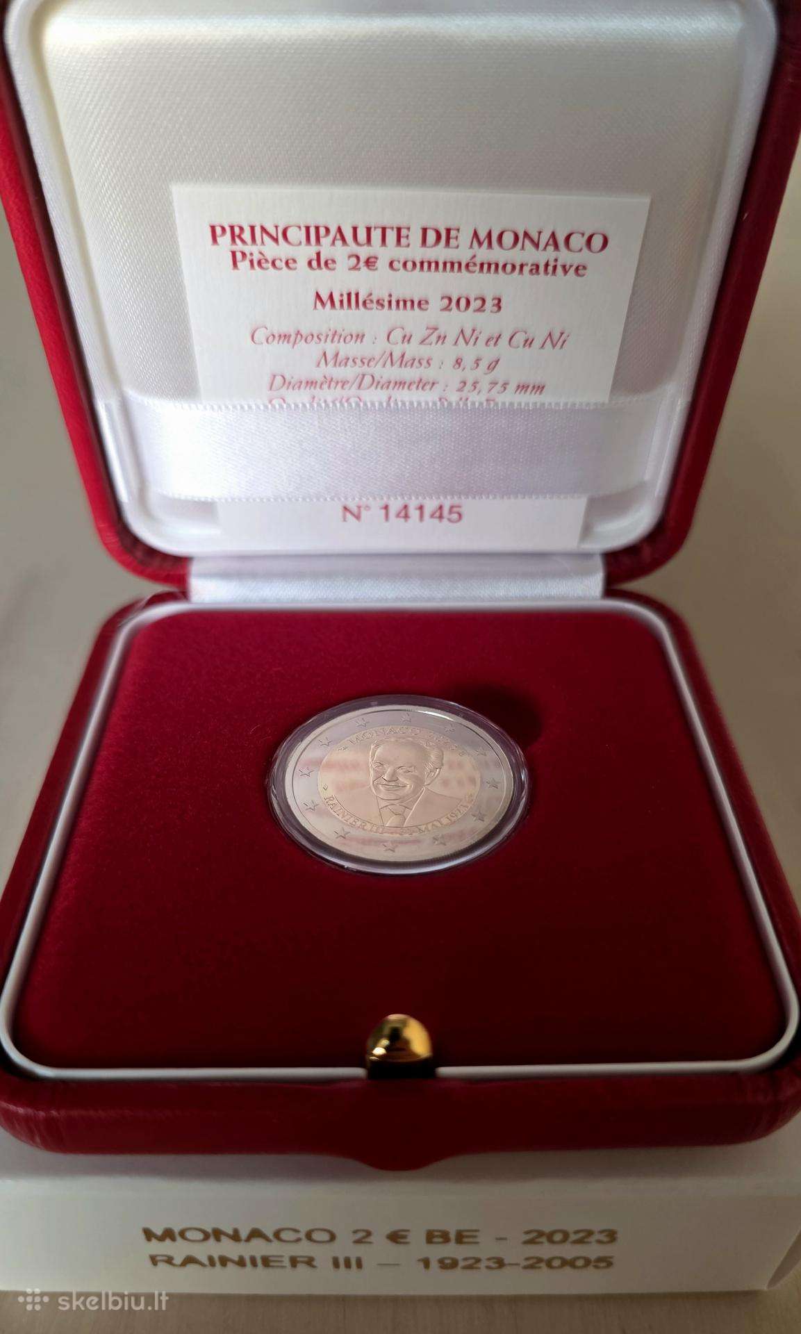 Proginė 2 Eur moneta Monakas 2023 (Rainier III)