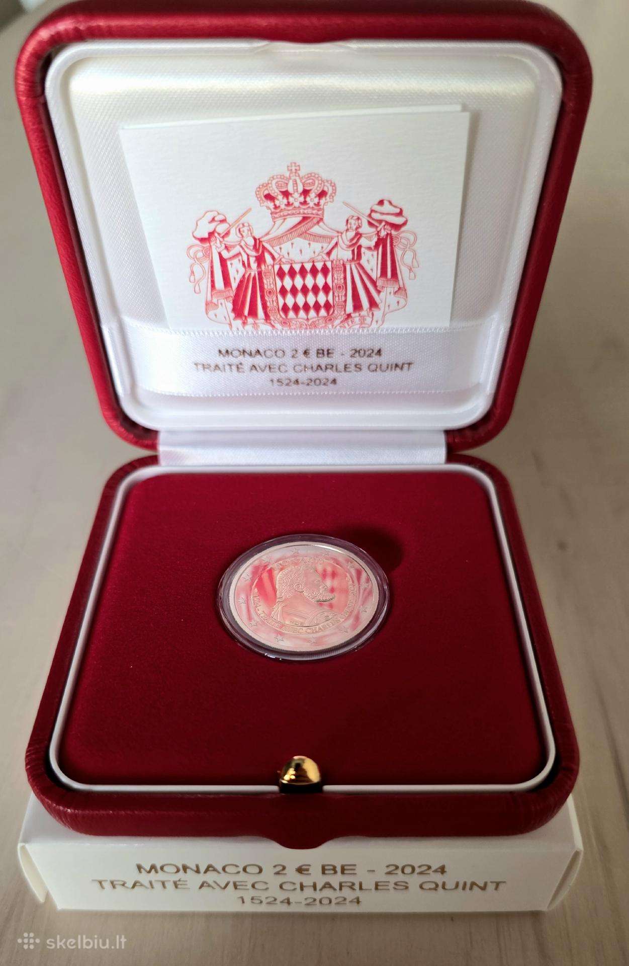 Proginė 2 eur moneta Monakas 2024 (Karolis V)