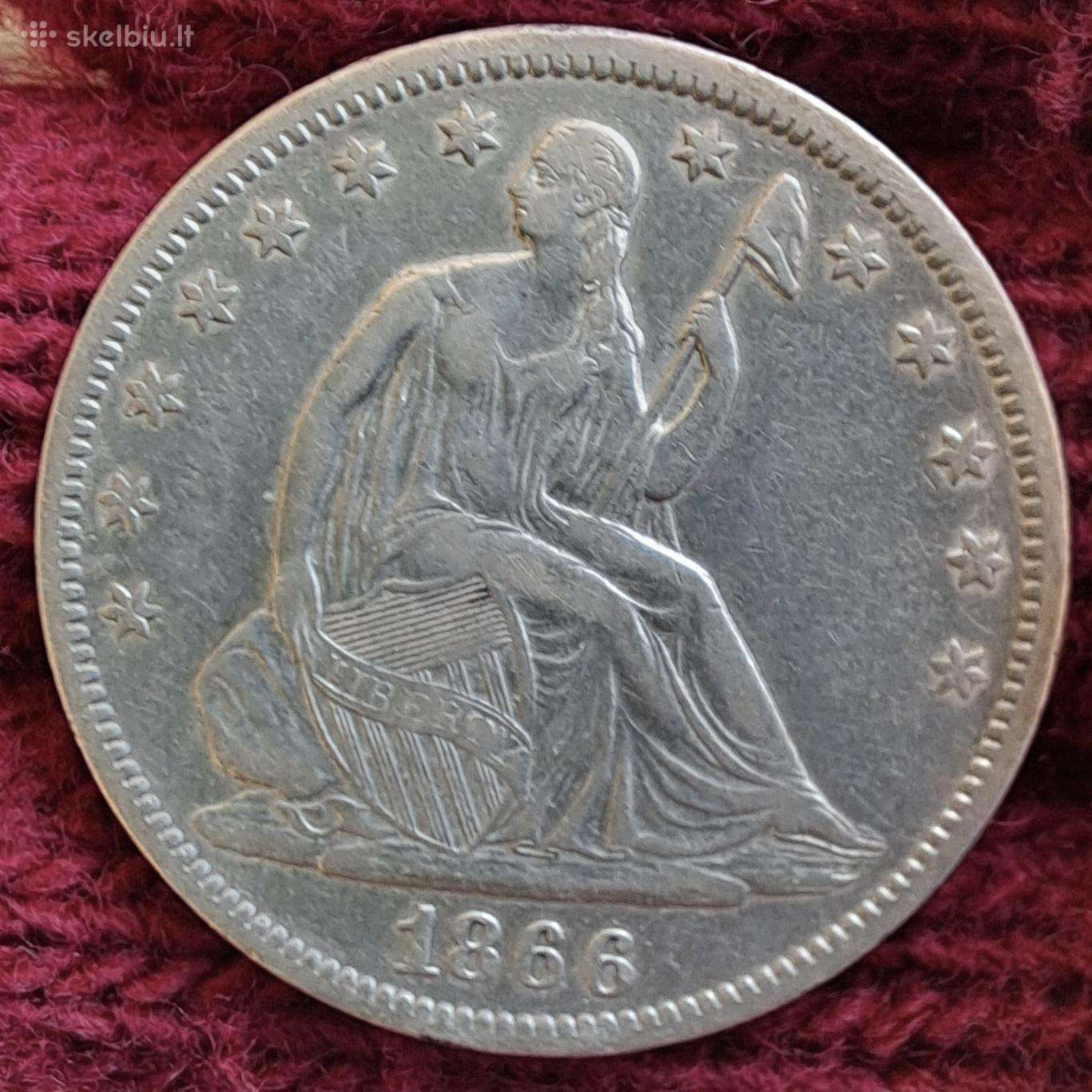 1866 JAV pusė dolerio
