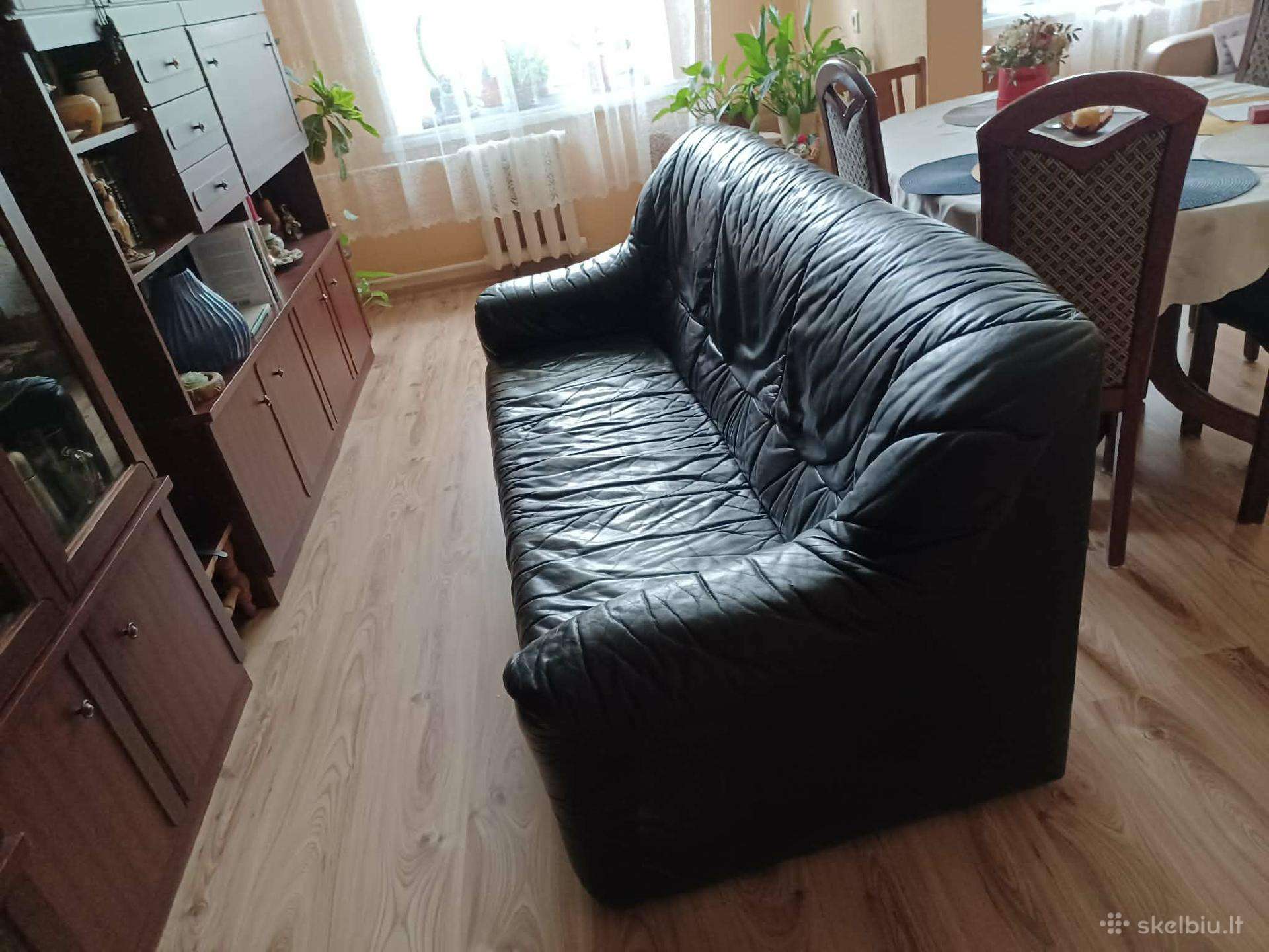 Natūralios odos sofa