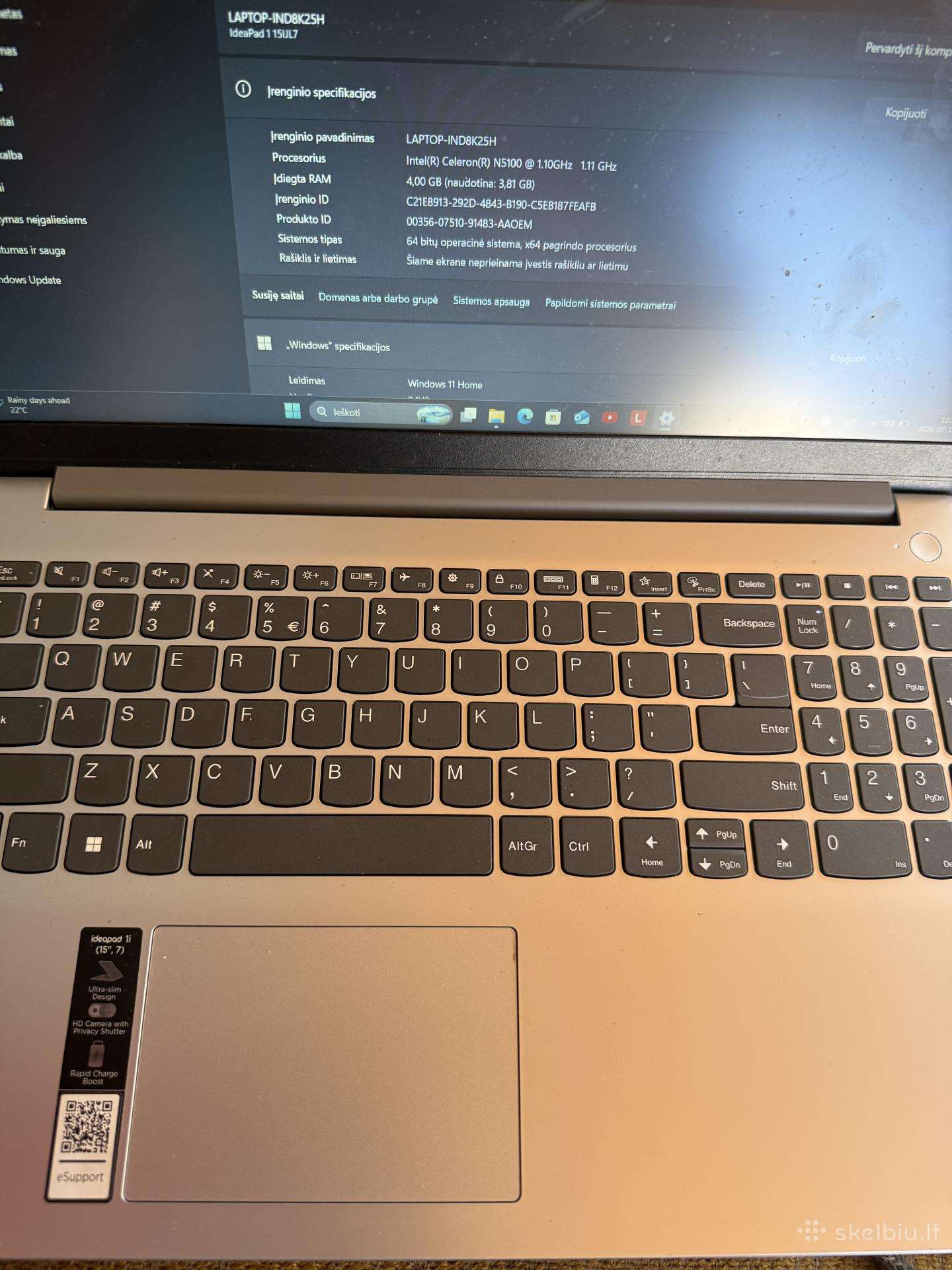 Lenovo Ideapad 1 15ijl7