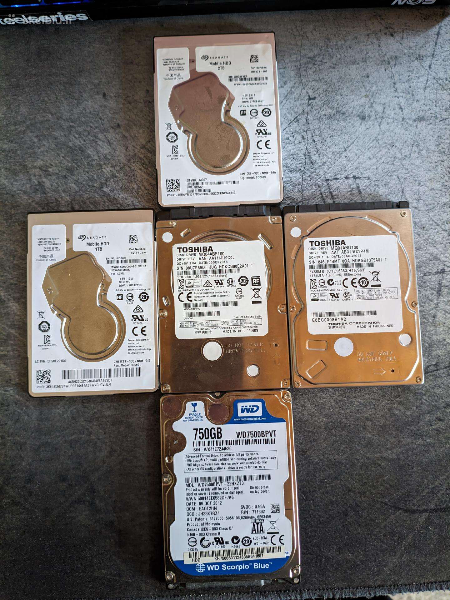 Nešiojamu pc HDD 750-2tb