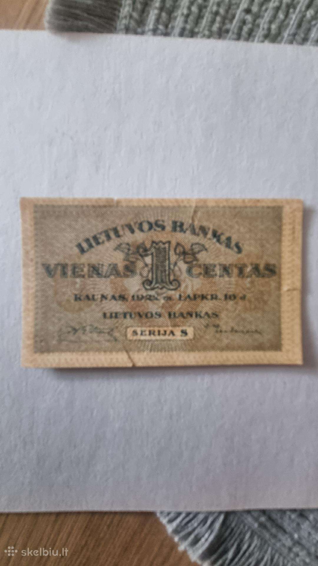 1922 m 1 centas