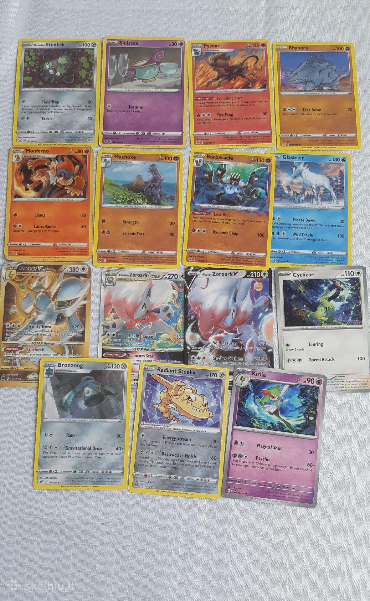Pokemonų kortelės (visos 5 eur)