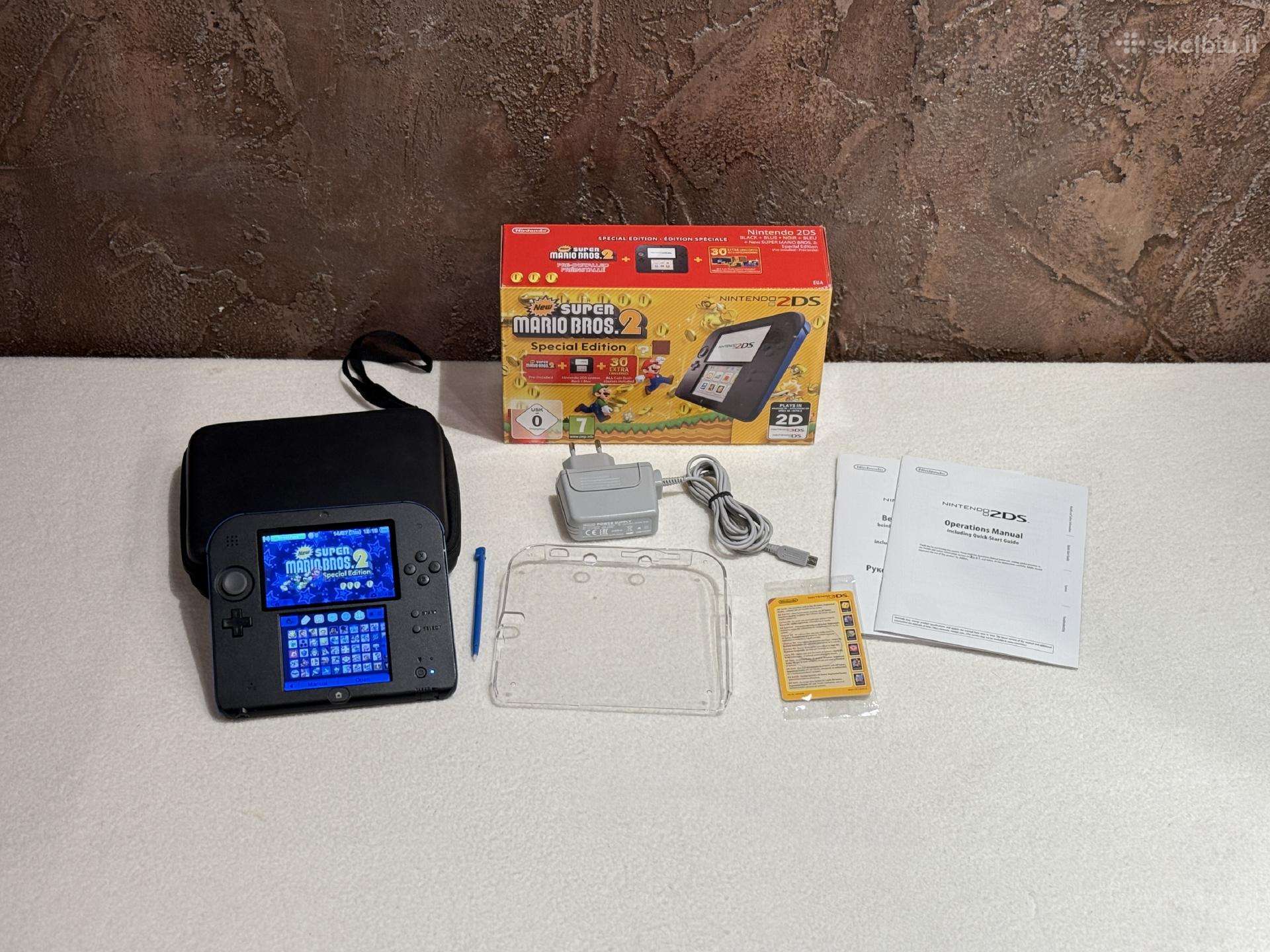 Modded Nintendo 2ds Blue Black 128gb + žaidimai