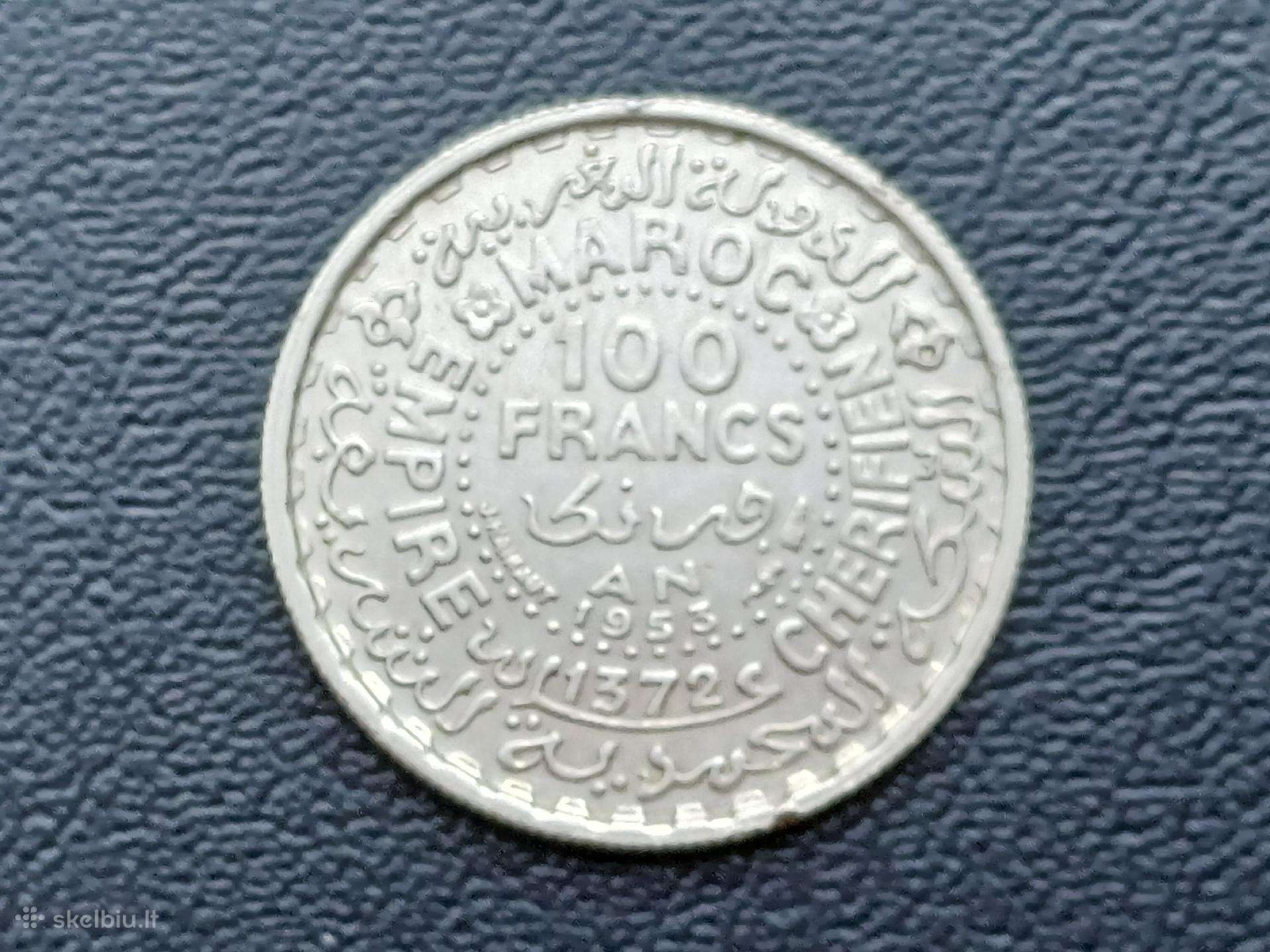 100 frankų 1953m. Marokas sidabras