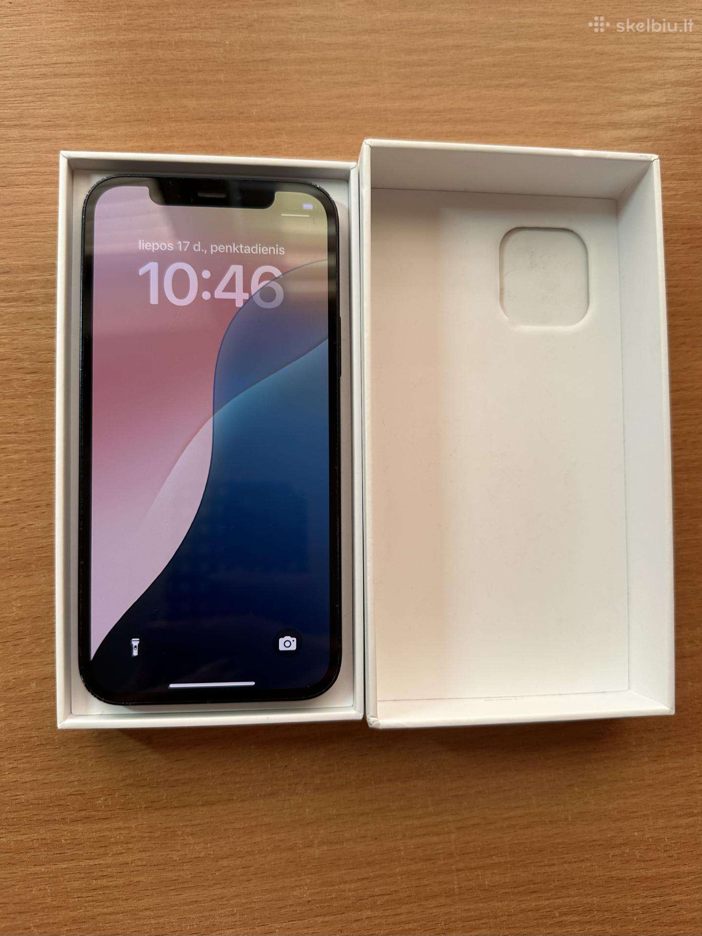 iPhone 12, 128gb (Juodas) - su defektais