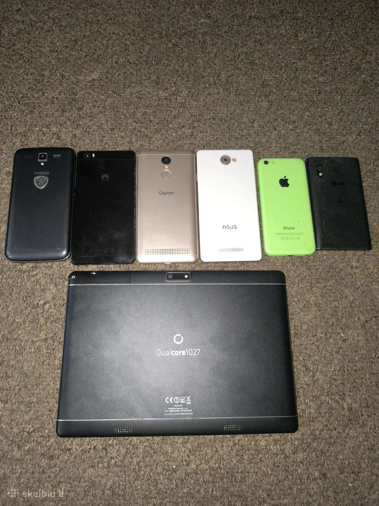 Parduodami 6 telefonai plansete ir laikrodis