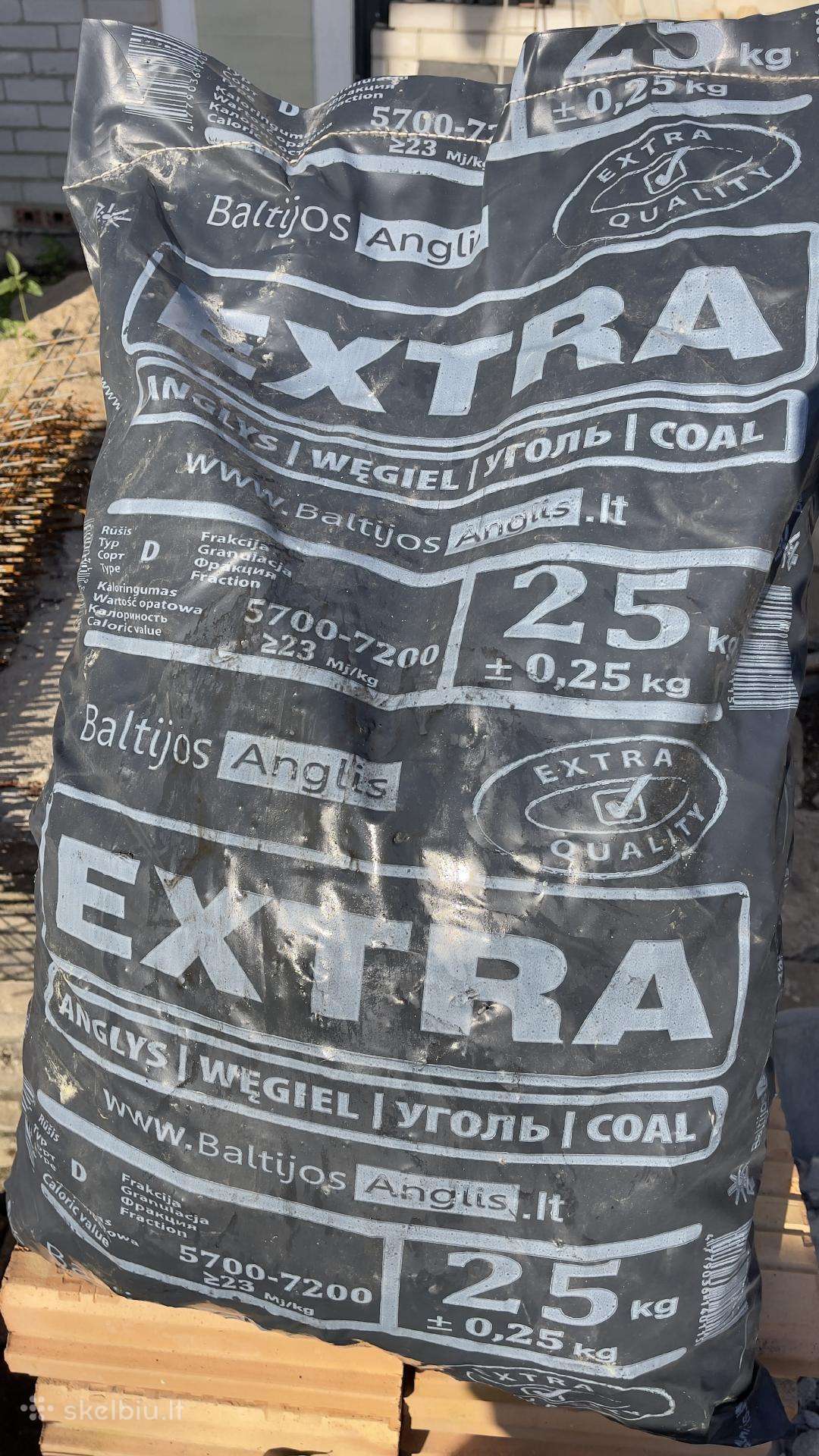 Fasuota akmens anglis 25 kg maišuose