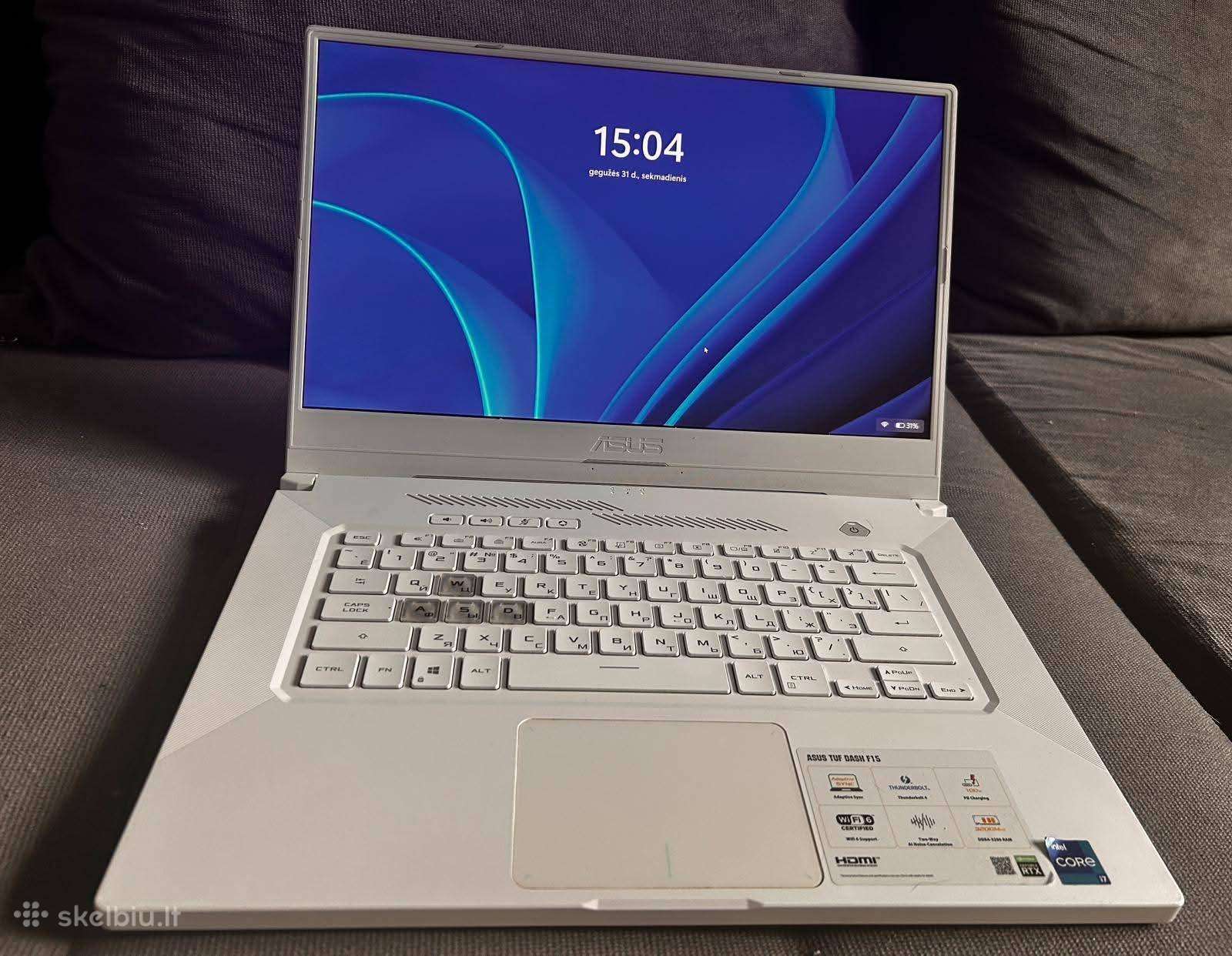 Parduodamas Asus Tuf Dash F15 Gaming / Darbo