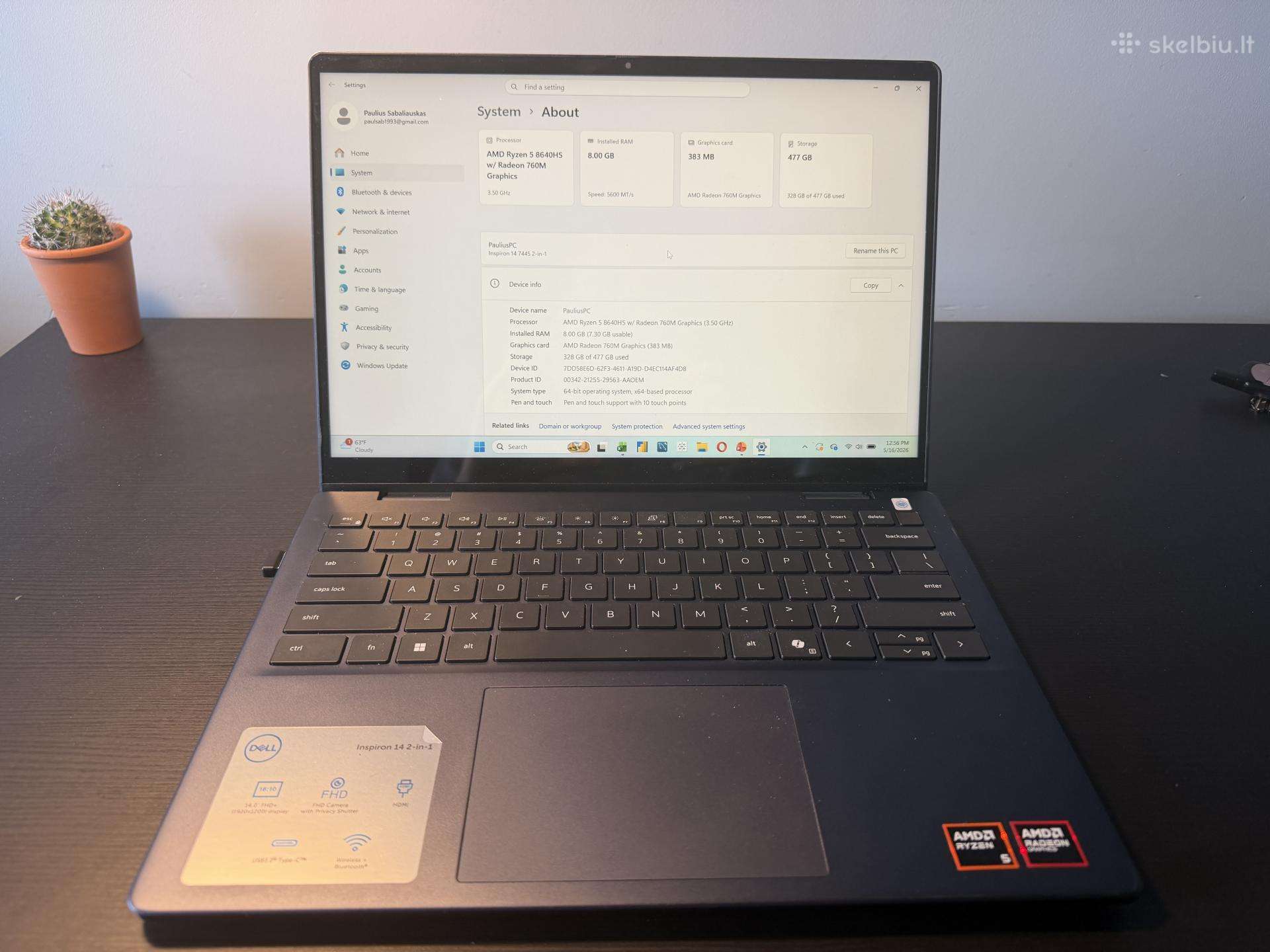 Dell Inspiron 14 7440 Laptopas