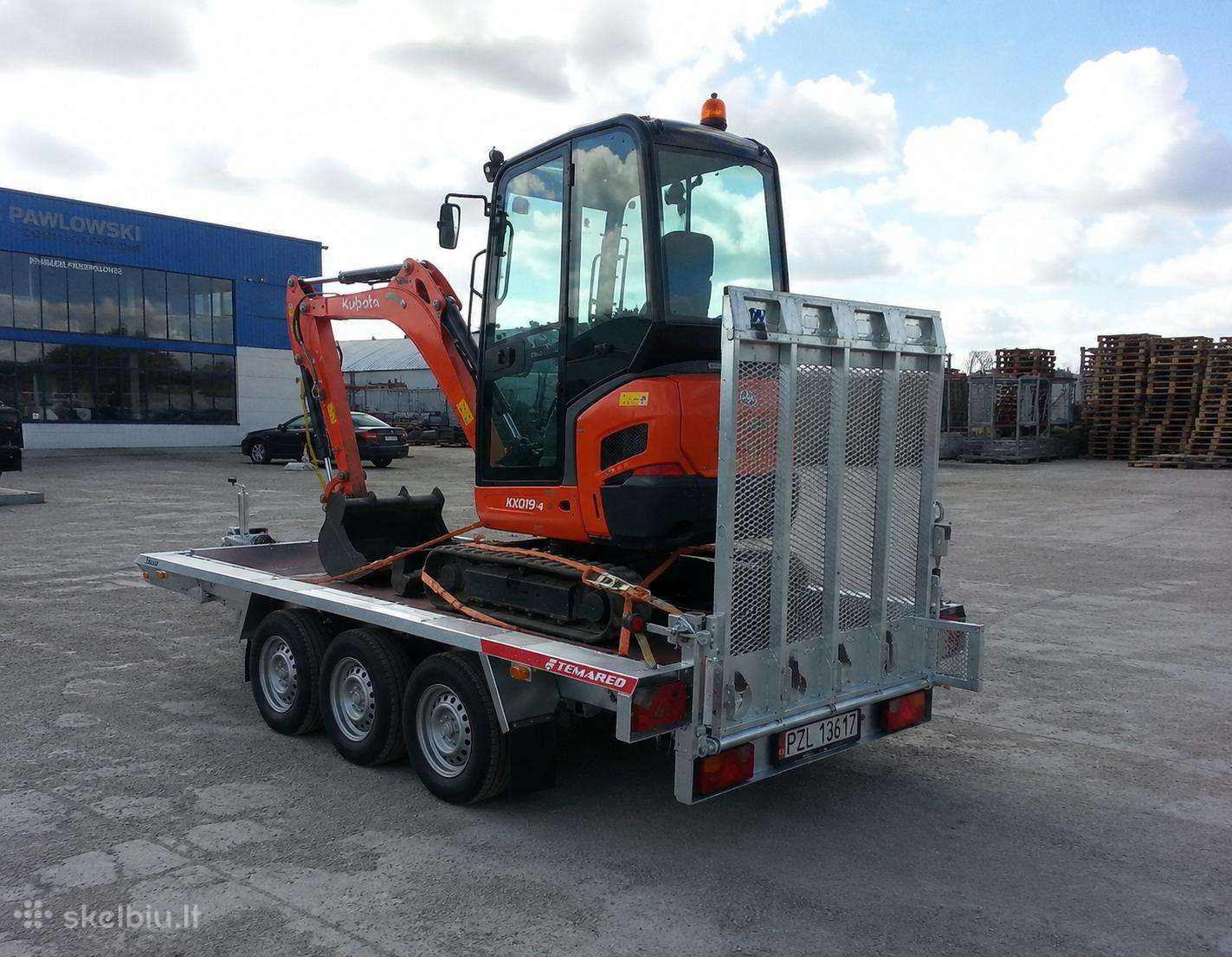 Priekabos nuoma ekskavatoriams,bobcat ir spec.tech