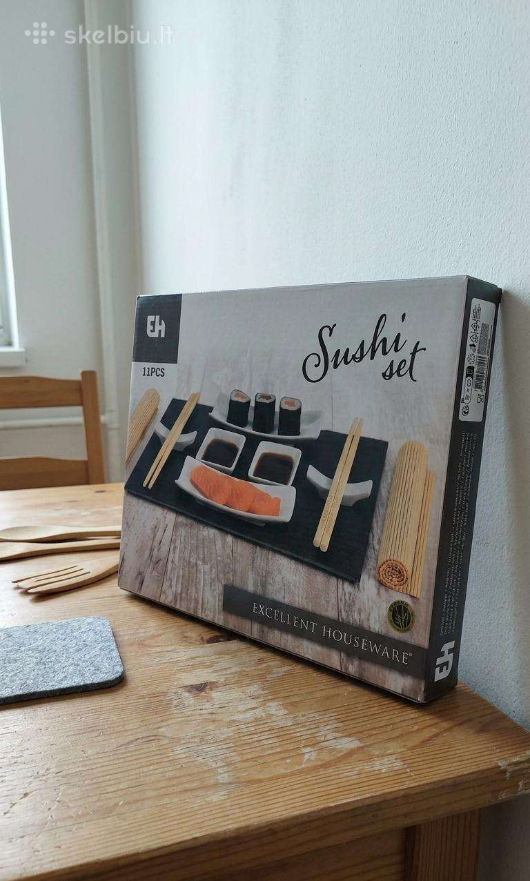 Sushi rinkinys gamybai ir patiekimui 11 dalių