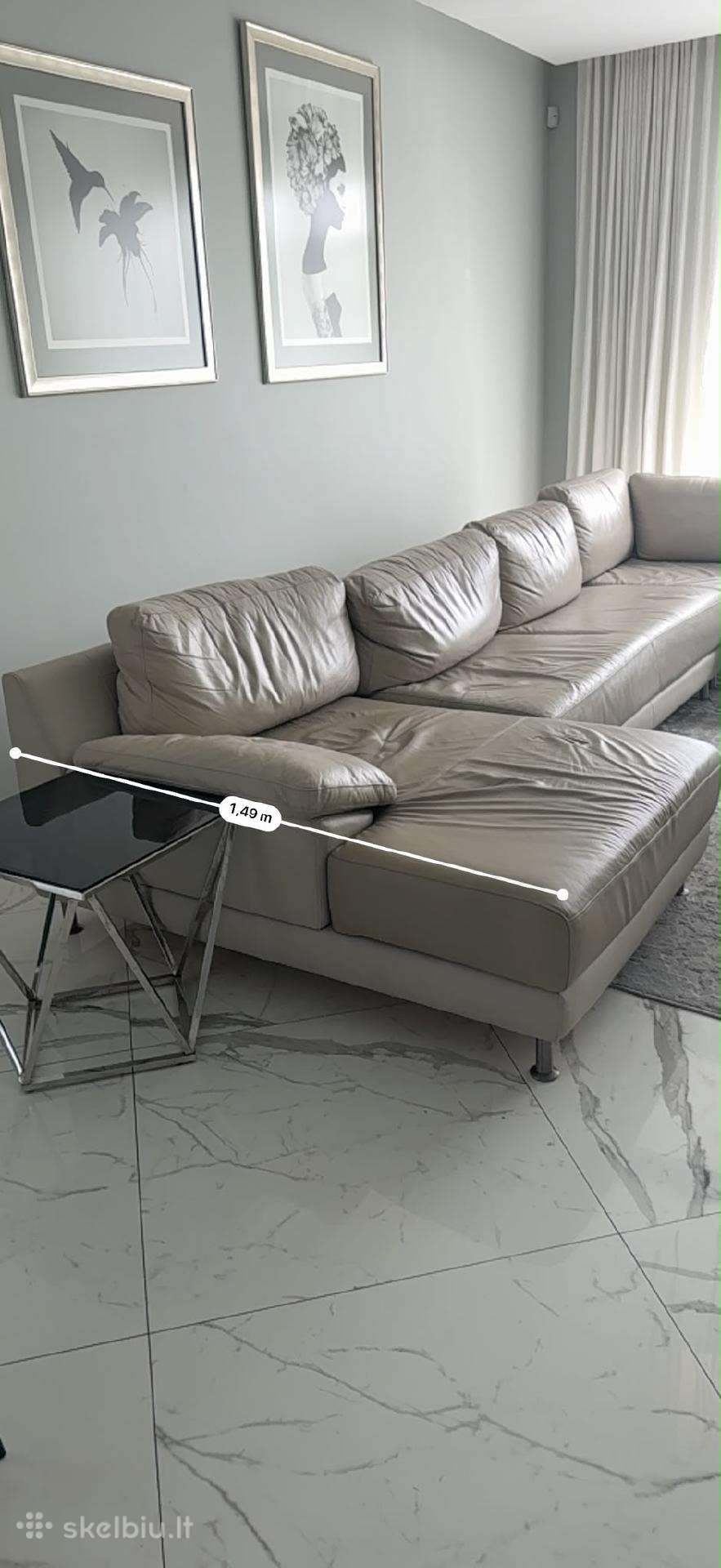 Odinė kampinė sofa su miegamąja funkcija