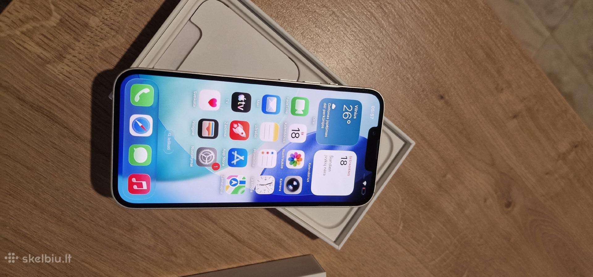 Puikios būklės Apple iPhone 13 256gb - 299 Eur!