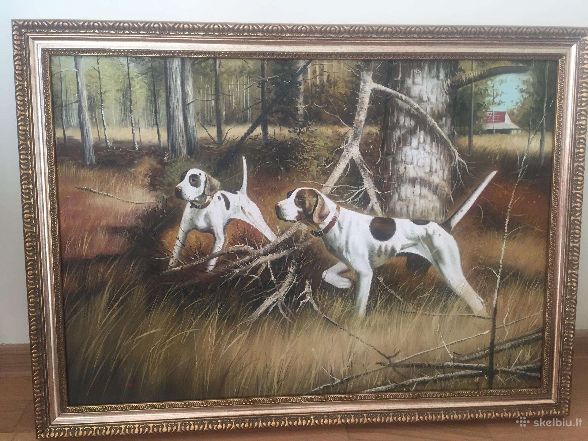 Antikvarinis paveikslas D.newman Dogs
