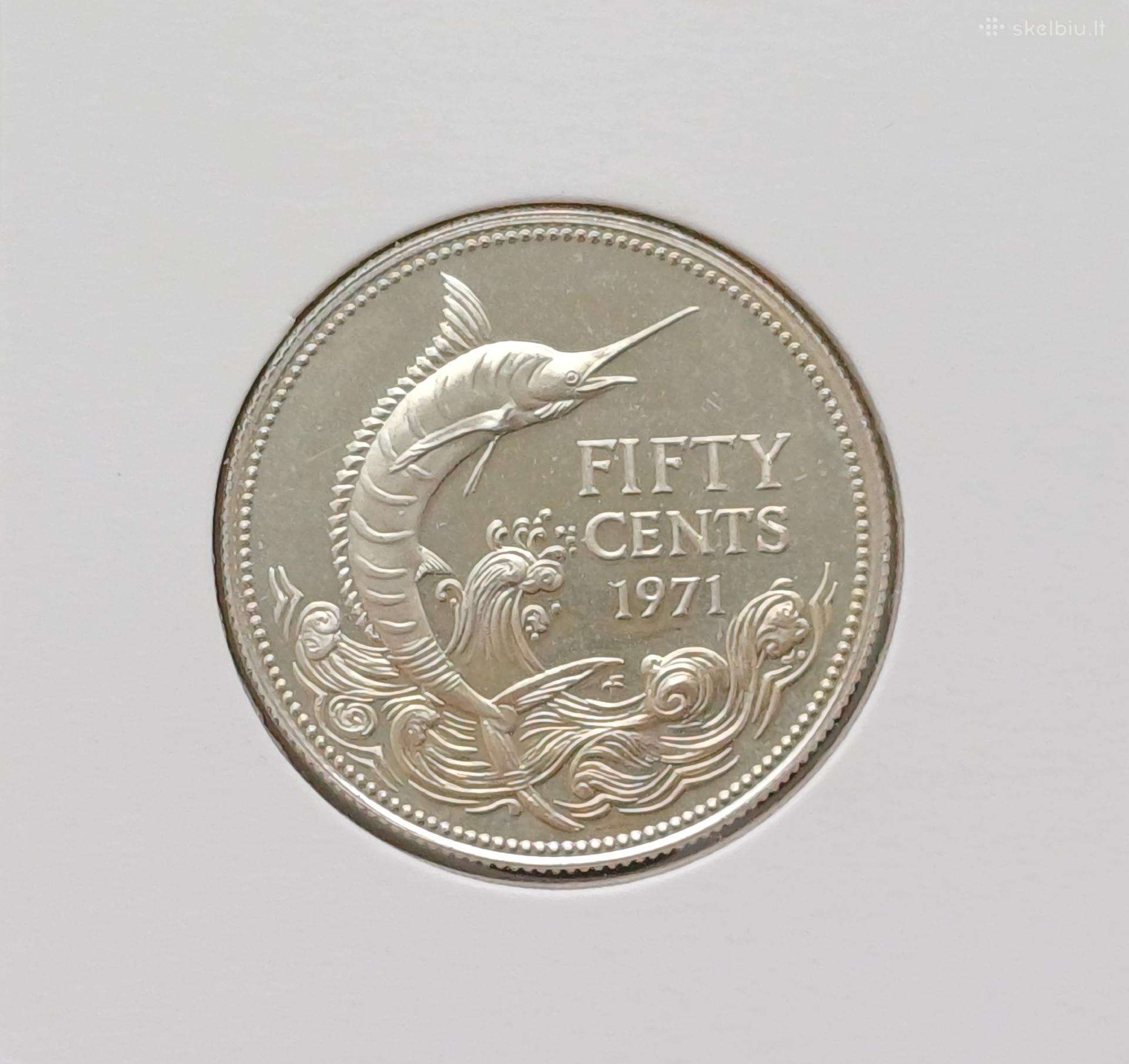 50 centų 1971m. Bahamai sidabras unc