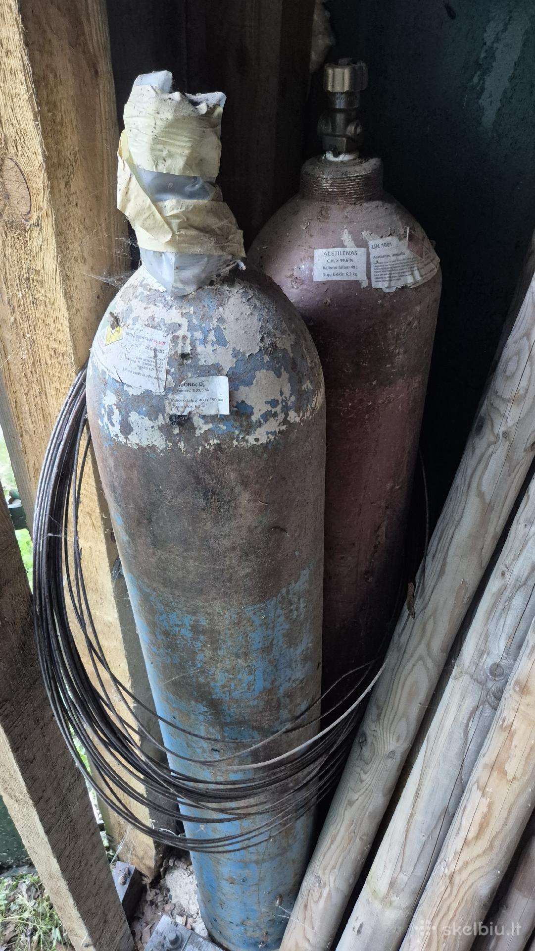 Acetileno ir deguonies balionai po 100l pilni
