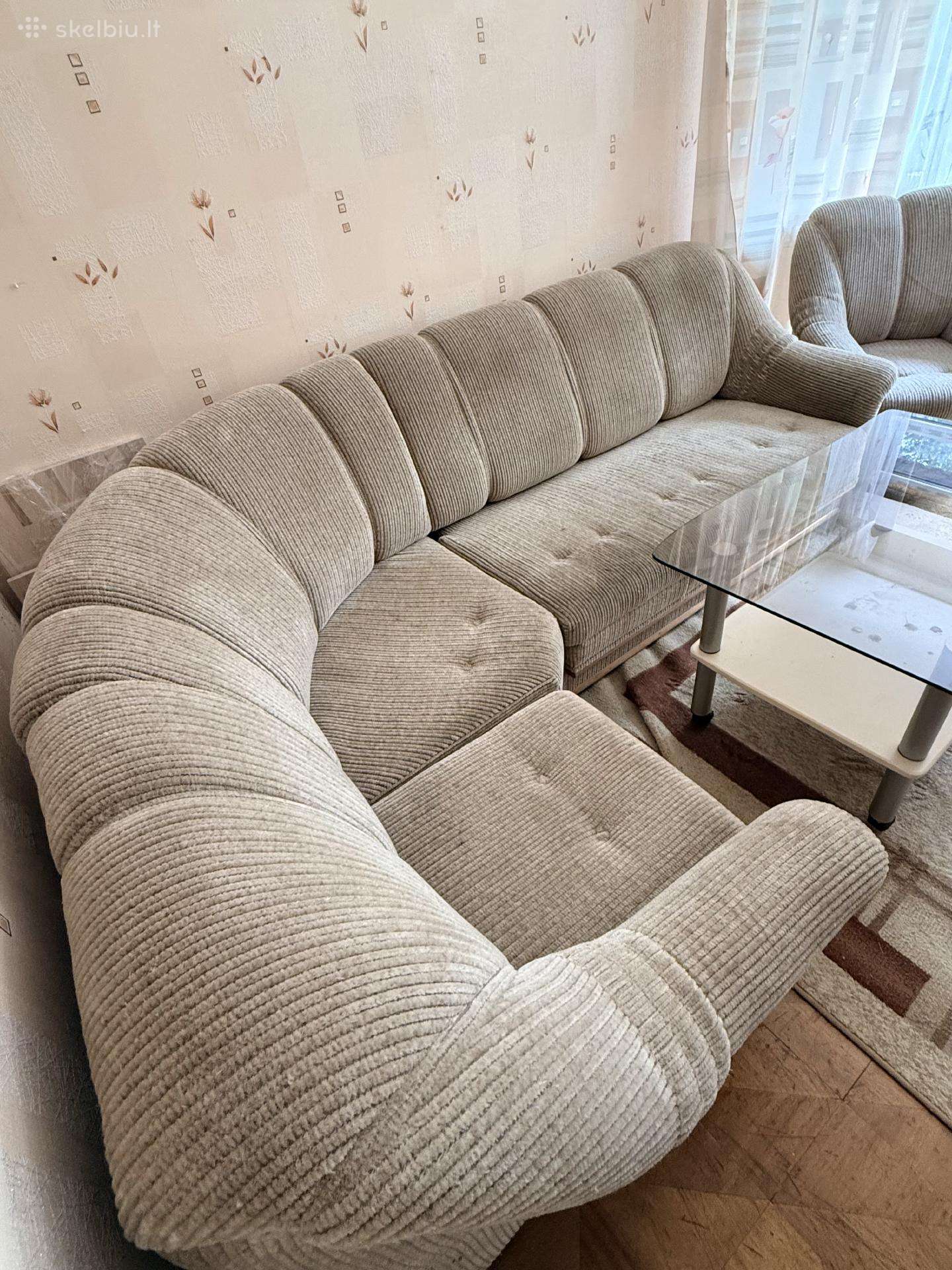 Sofa - kampas su foteliu, staliuku
