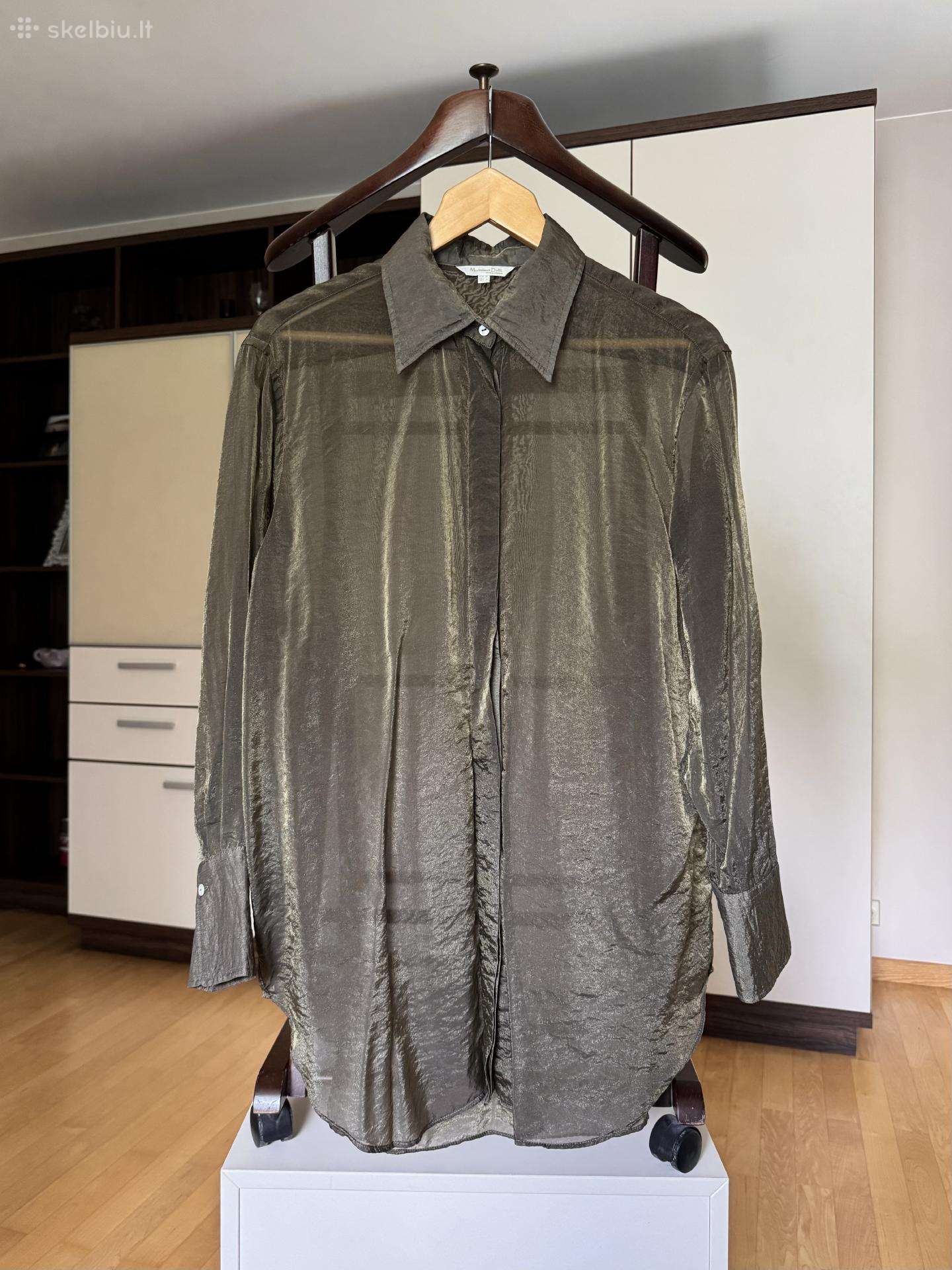 Massimo Dutti žali žėrintys marškiniai