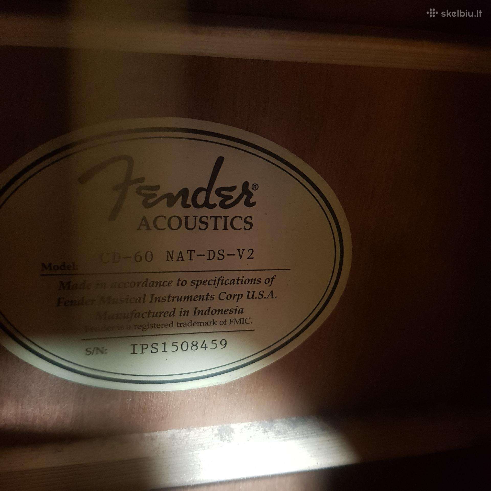 Akustinė Gitara Fender CD - 60 Nat -DS-v2