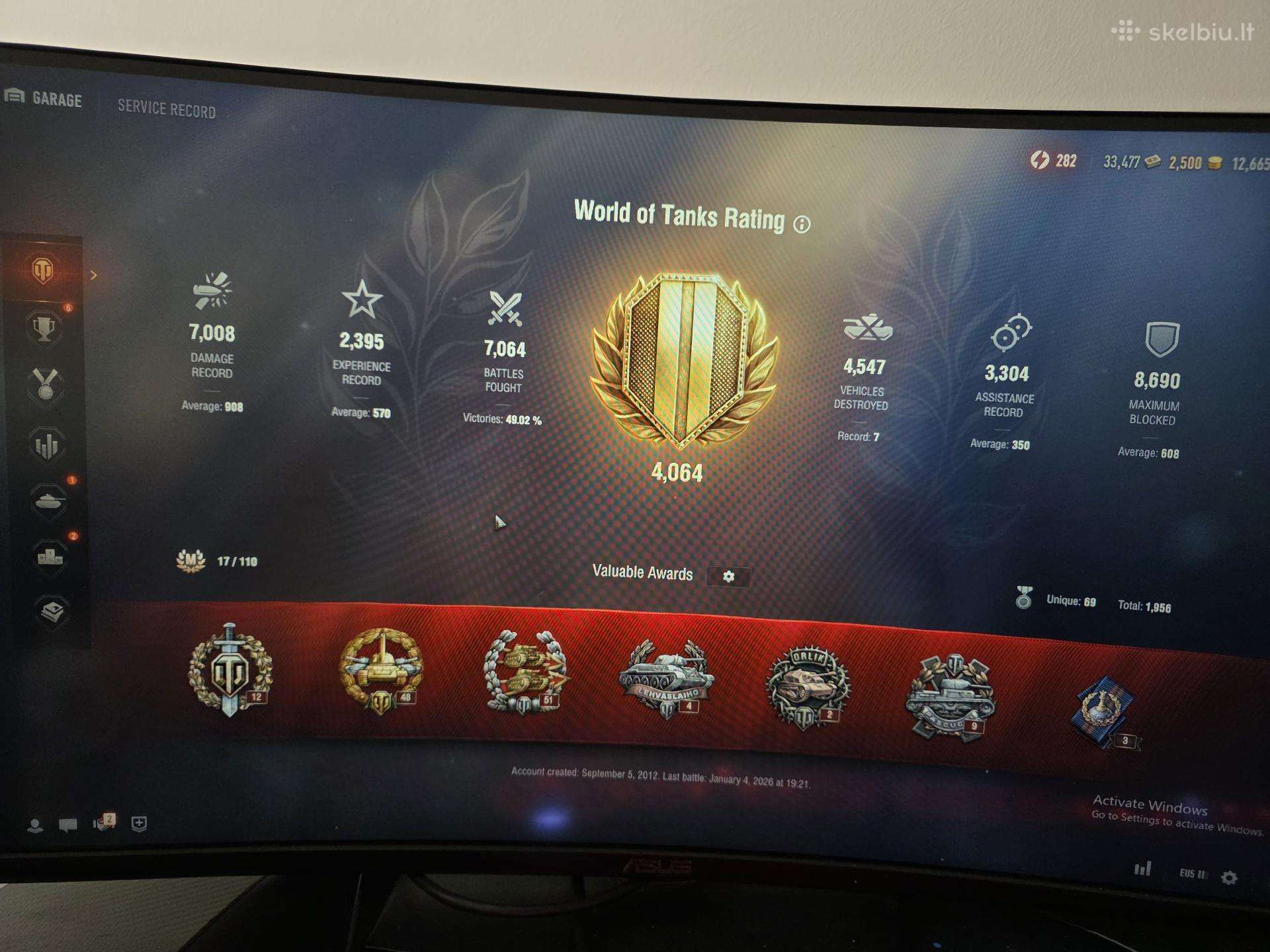 World of tanks accountas.