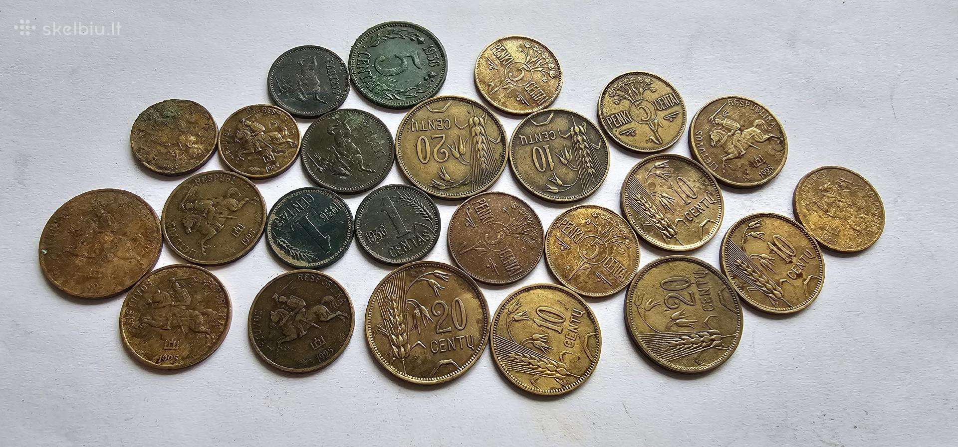 1925-1936 Lietuvos tarpukario centai 24vnt