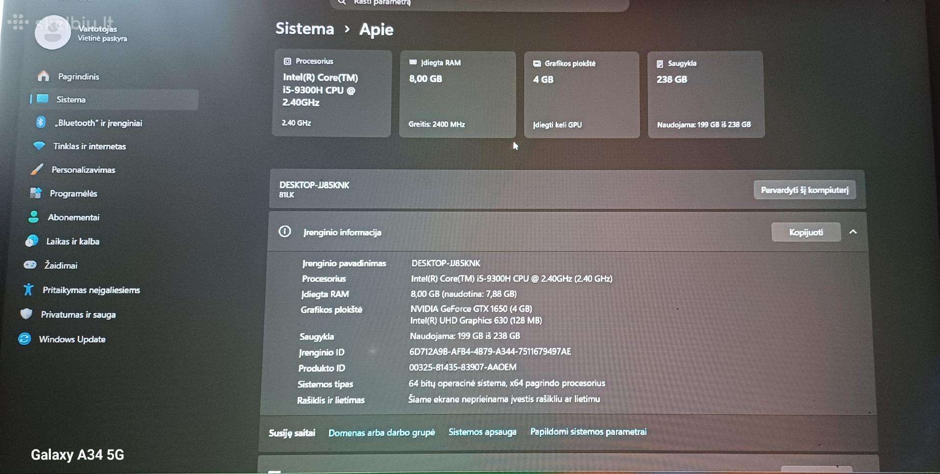 Lenovo Ideapad L340 Gaming serijos kompiuteris