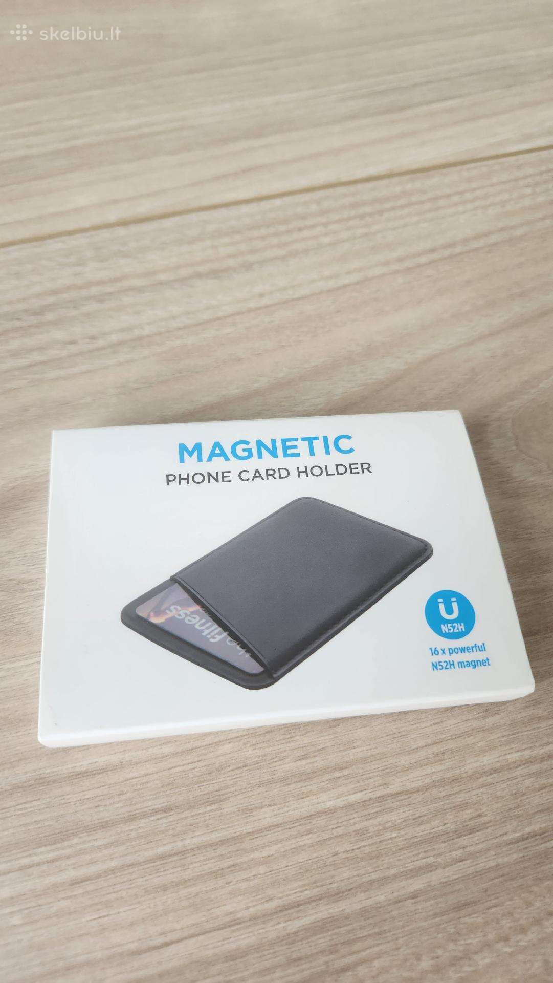 Magnetinis kortelių dėklas prie telefono