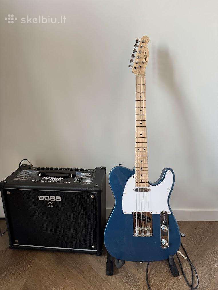 Elektrinė gitaros ir kubo komplektas