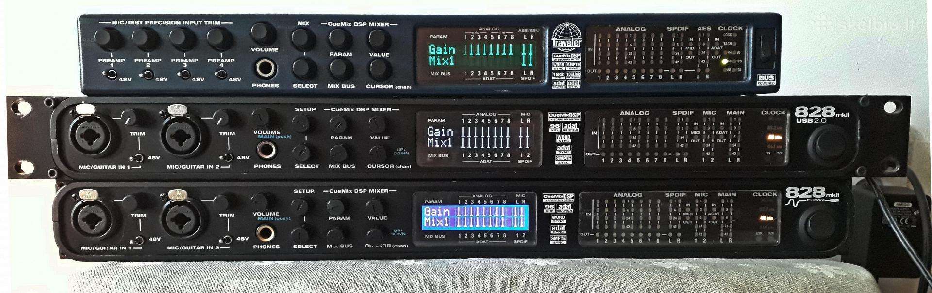 Motu garso interfeisai 828 ir Traveller