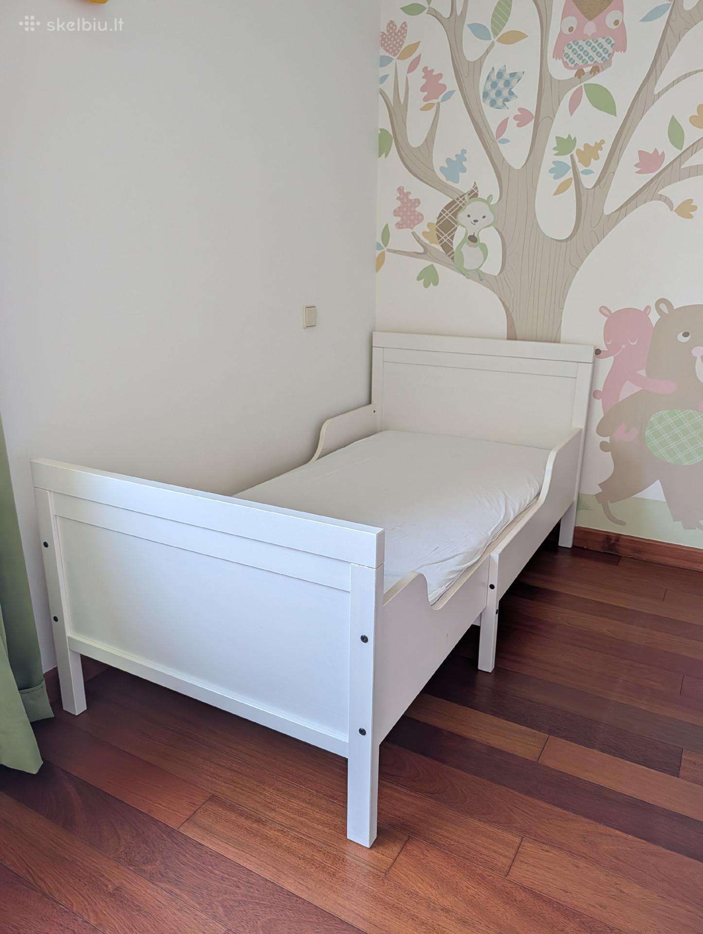 Ikea lova Sundvik su grotelėmis ir čiužiniu