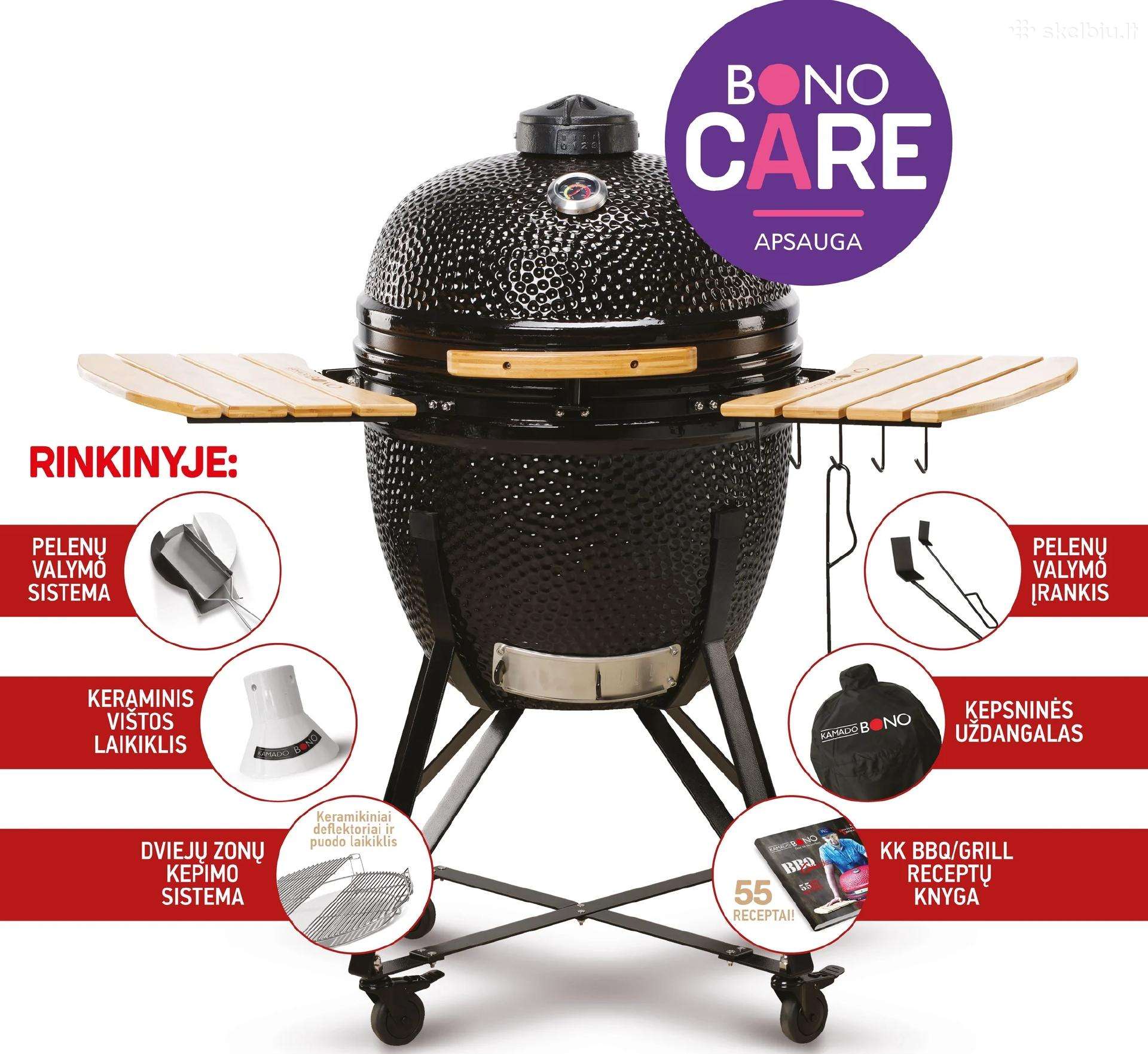 Grilis Kamado Bono Grande, juoda sp., 59 cm