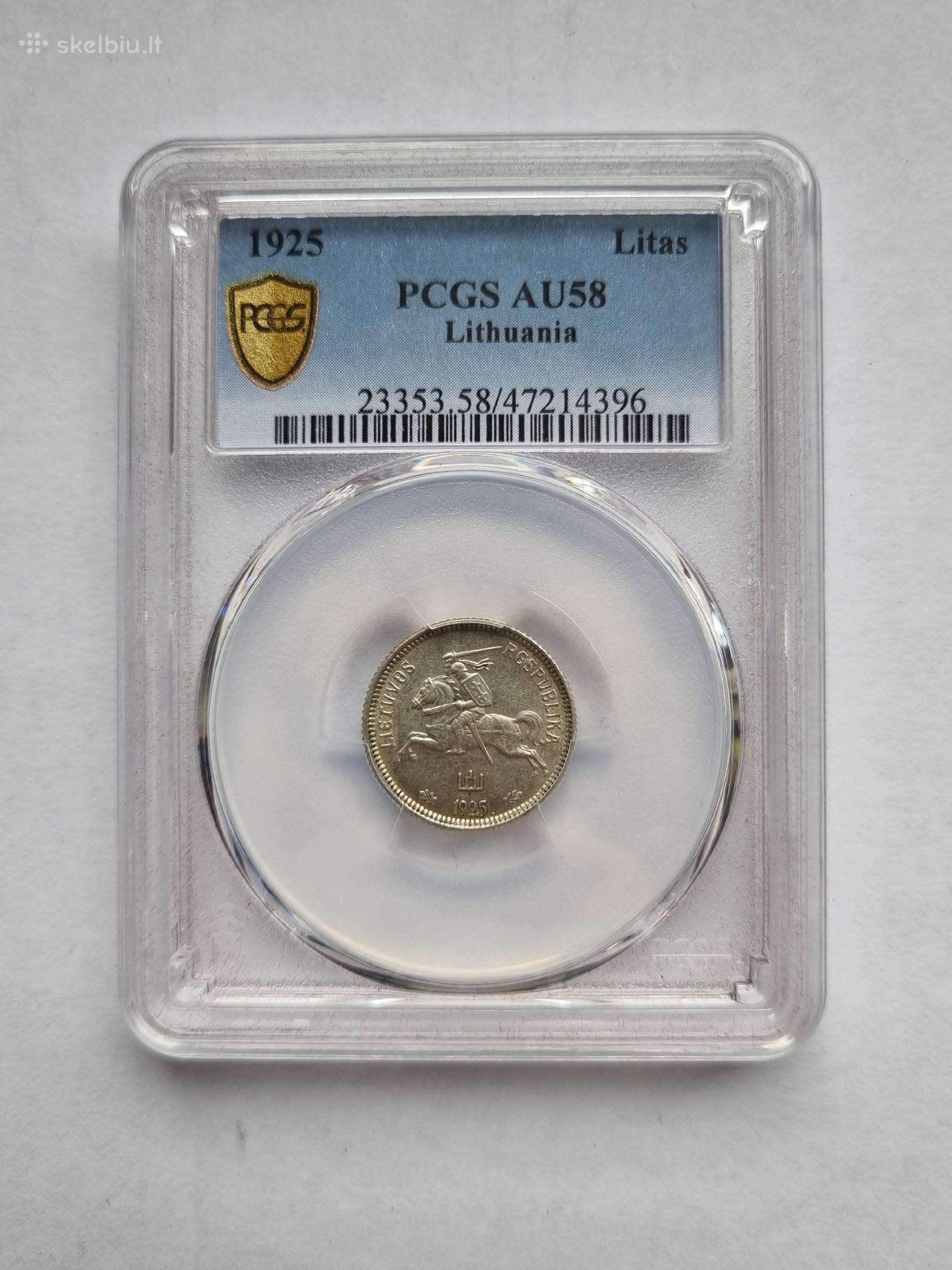 1 Litas 1925m Au 58 Pcgs