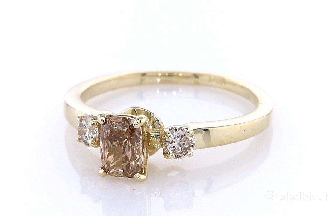 Natūralių deimantų žiedas, 14k auksas, 0,67ct, Igi