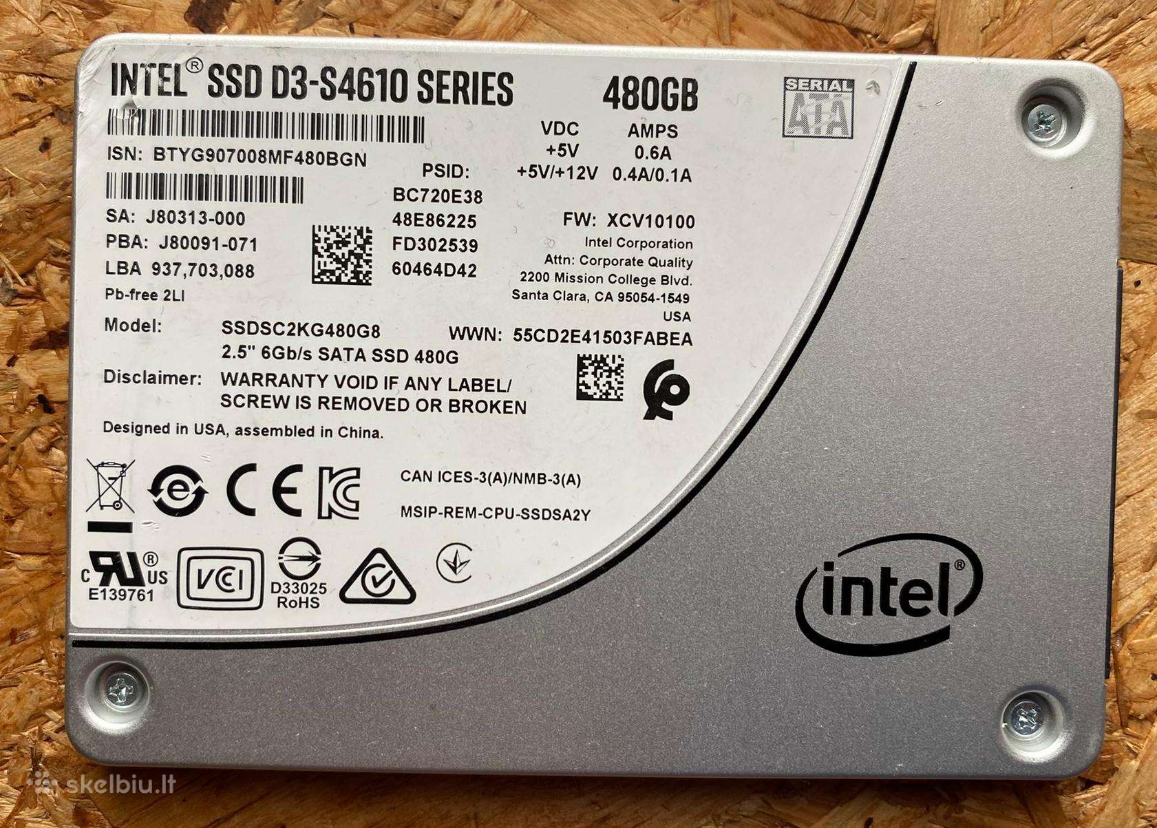 Intel 480gb SSD D3-s4610