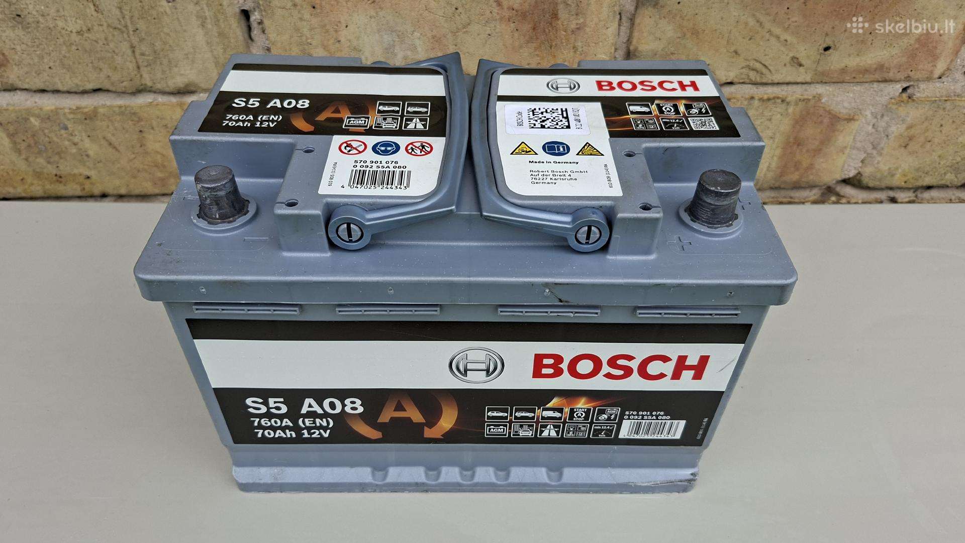 Bosch S5 A08 Agm 70ah akumuliatorius.
