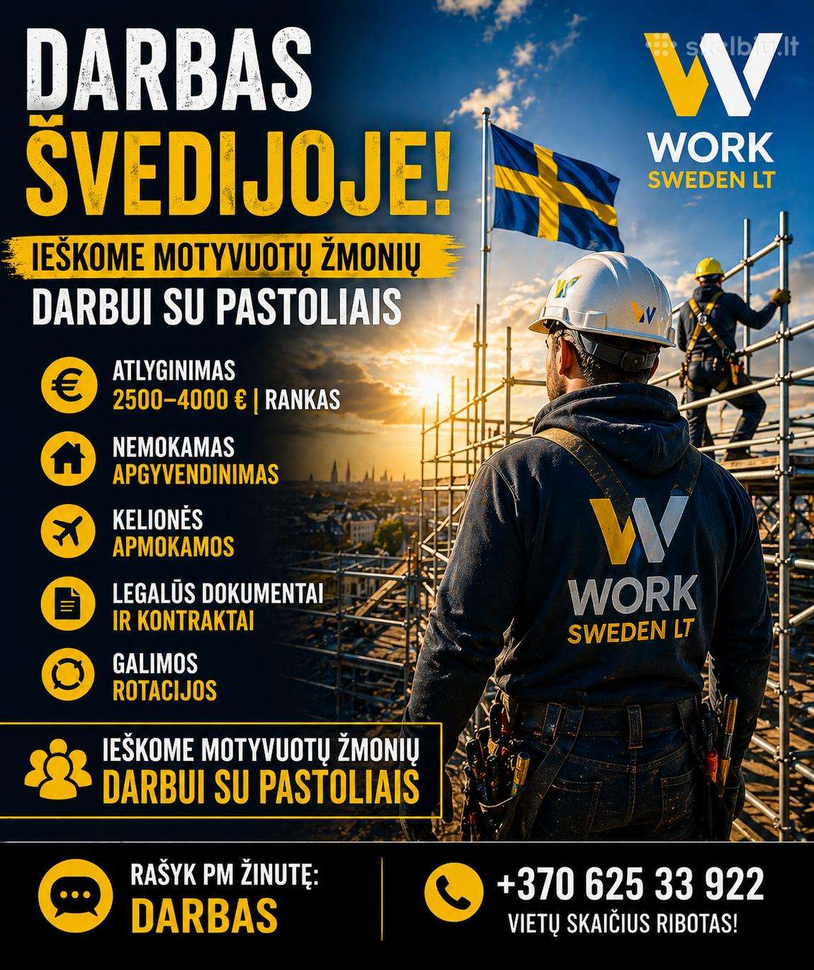 Pastolių montuotojai Švedijoje