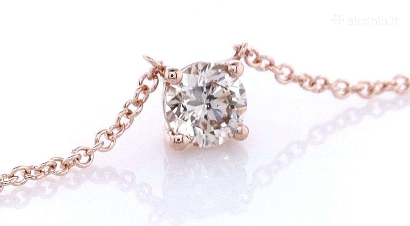 14k briliantinis pakabukas su grandinėle, 0,51 ct