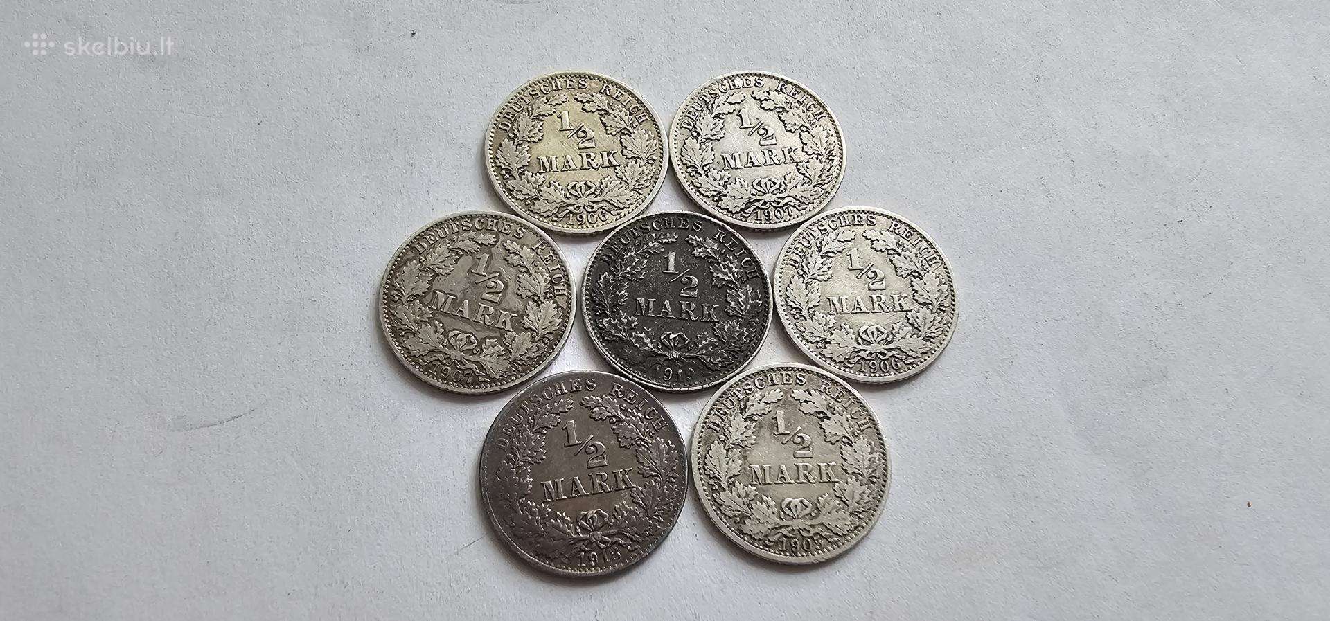 1905-1919 1/2 markes 7vnt kolekcija