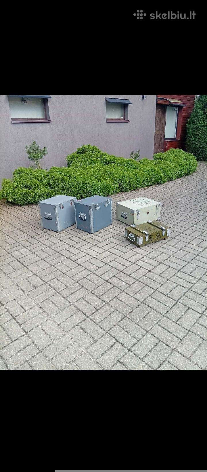 Medinės didelės sunkios tvirtos amunicinės dėžės