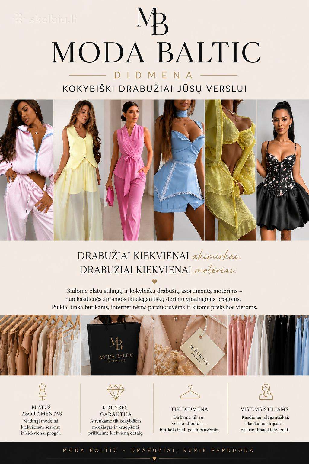 Moteriškų drabužių didmena Moda Baltic